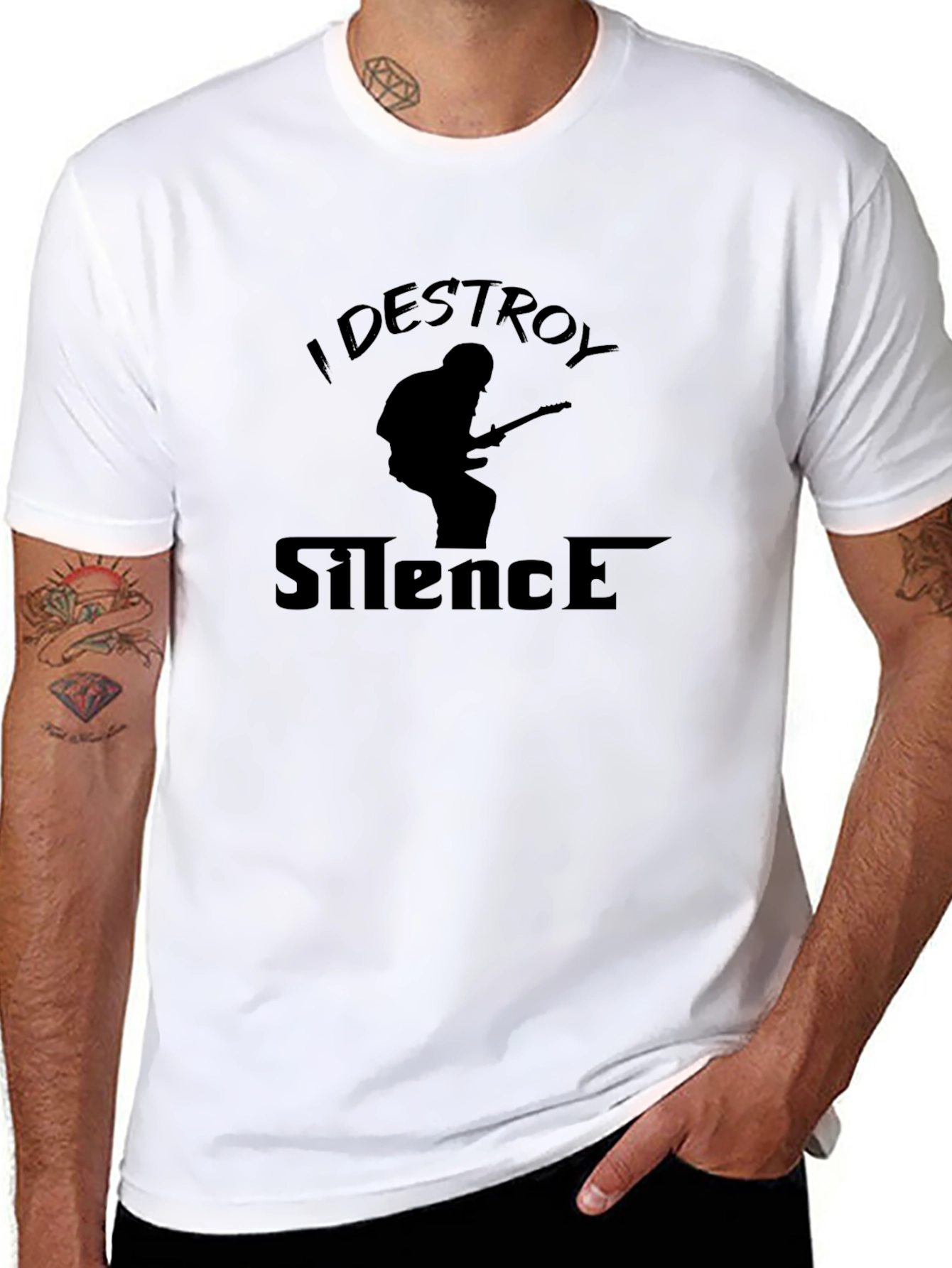 I Destroy Silence Black Graphic Tee