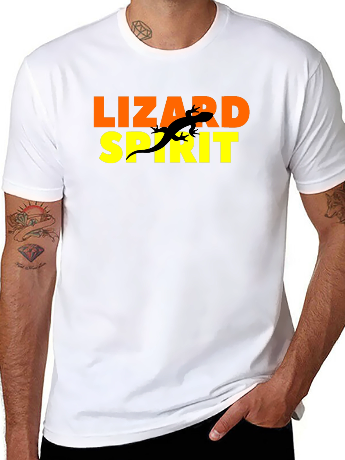 Lizard Spirit Graphic Tee - Black Cotton
