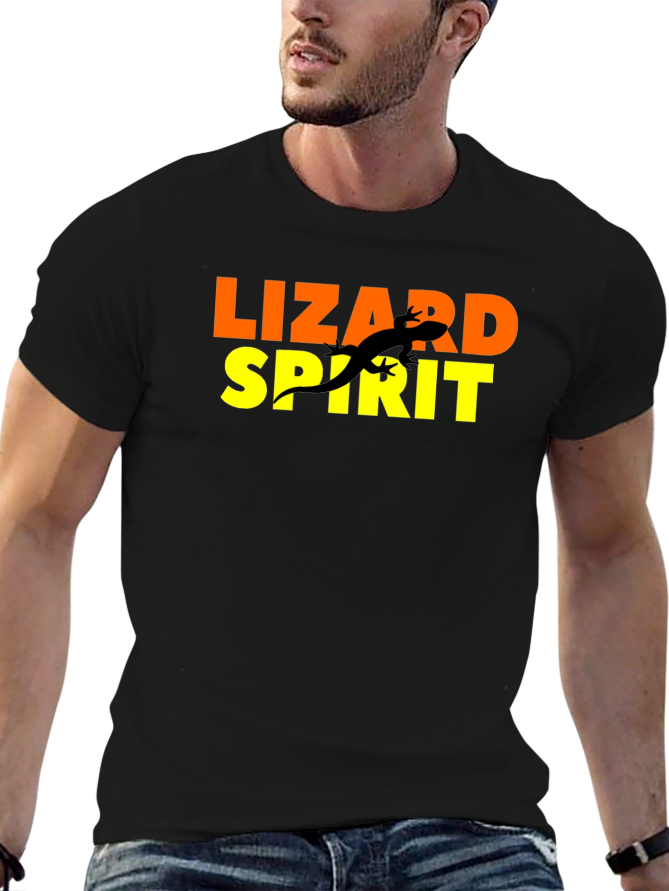 Lizard Spirit Graphic Tee - Black Cotton