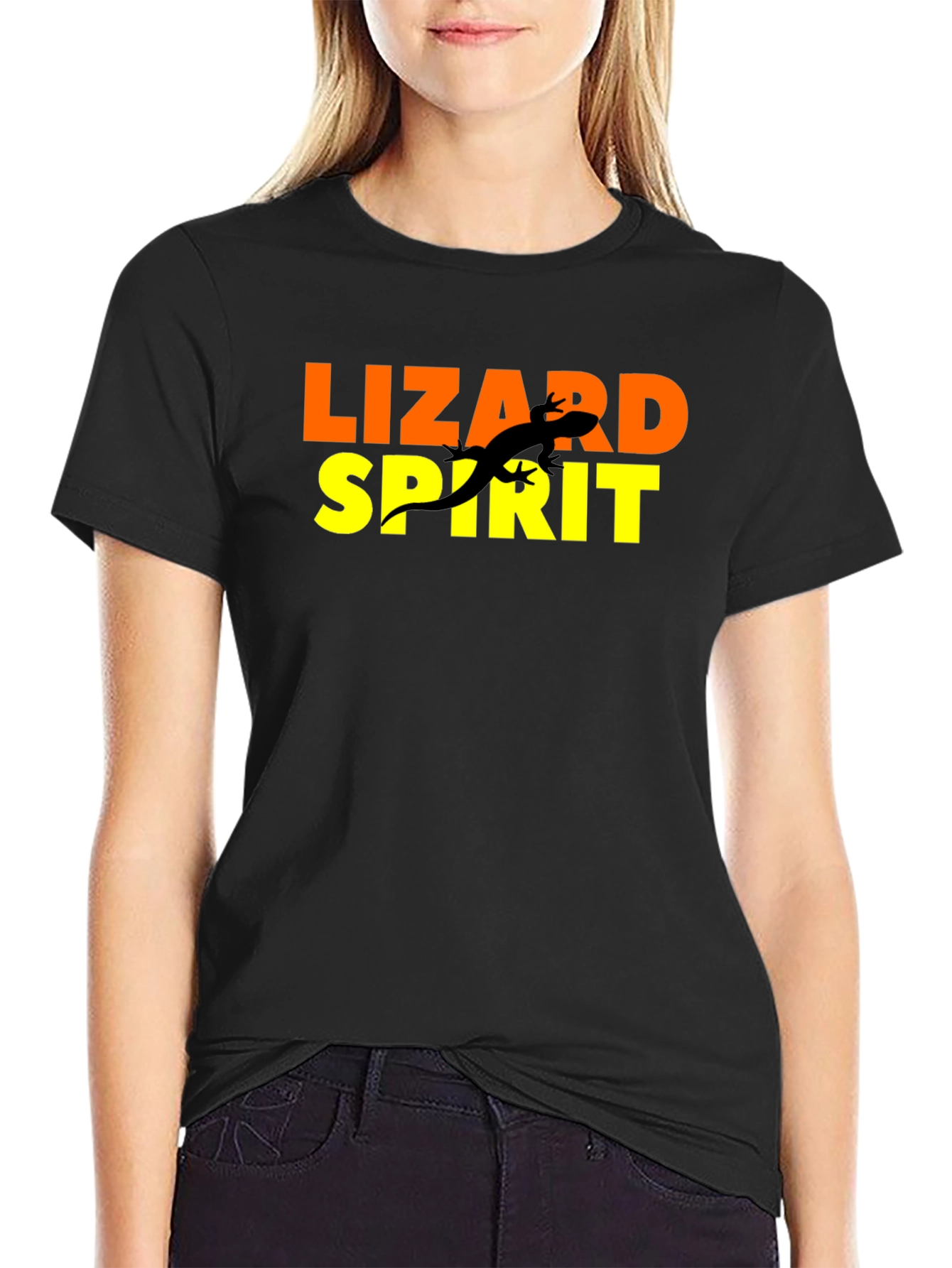 Lizard Spirit Graphic Tee - Black Cotton