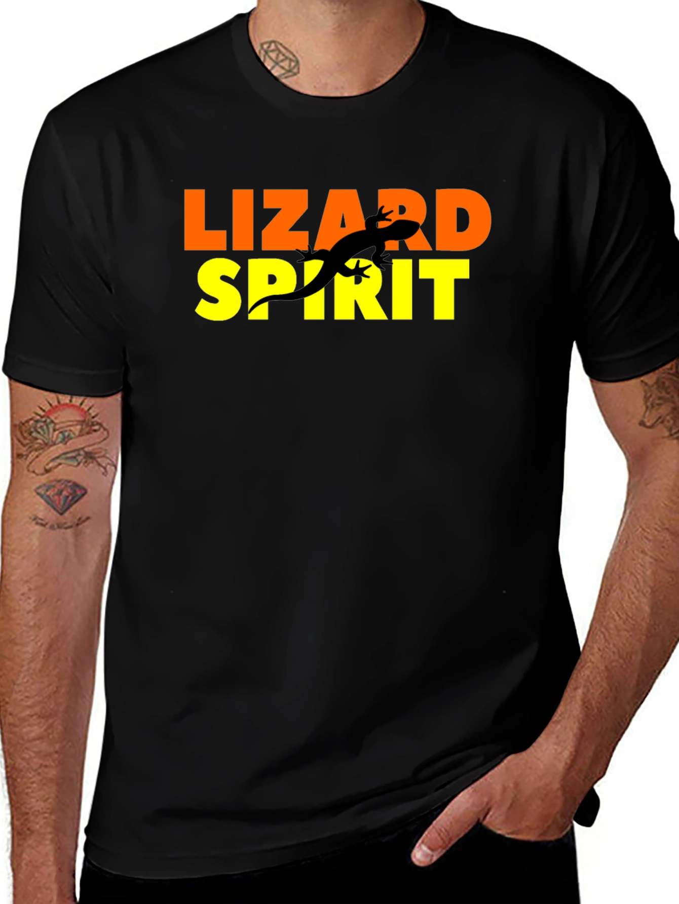 Lizard Spirit Graphic Tee - Black Cotton