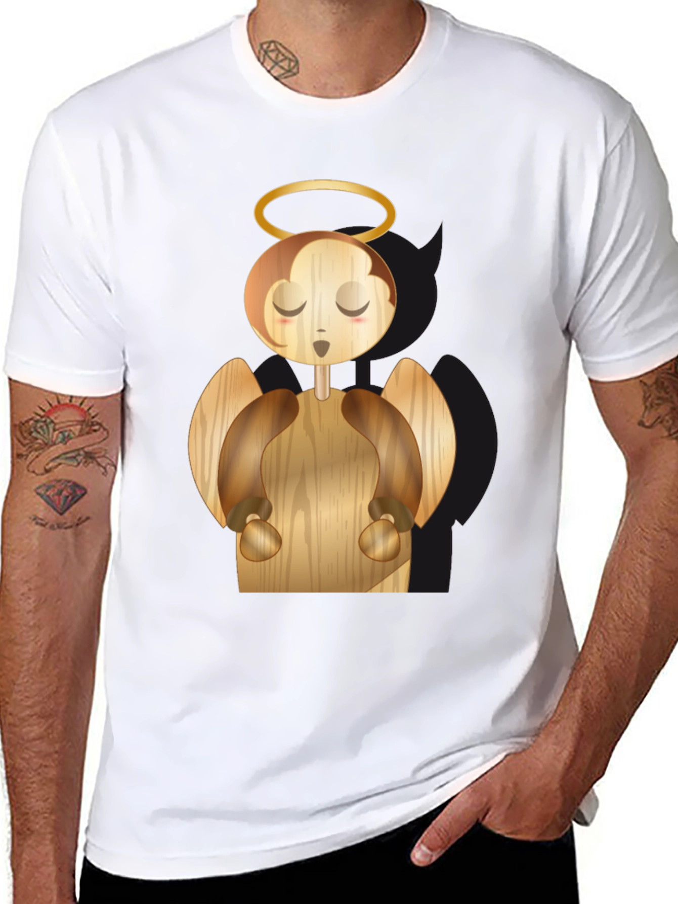 Angel Graphic Black T-Shirt
