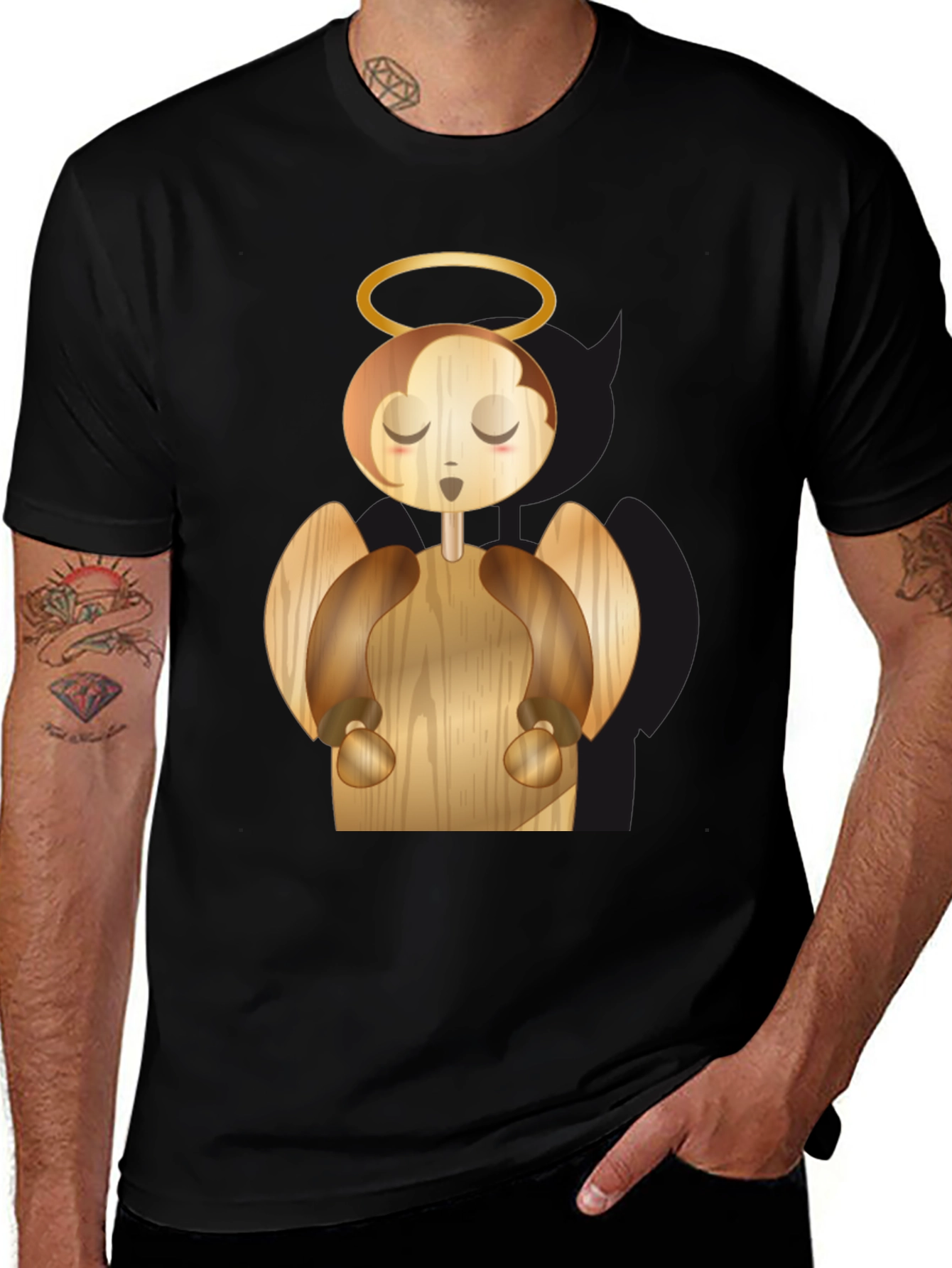 Angel Graphic Black T-Shirt