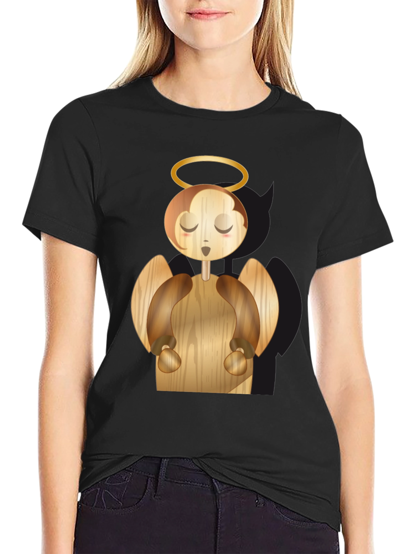 Angel Graphic Black T-Shirt