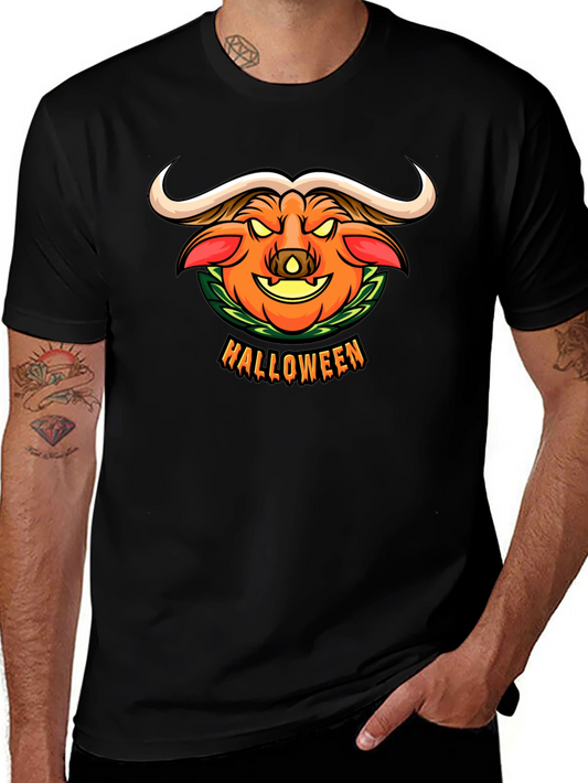 Halloween Pumpkin Buffalo Graphic T-Shirt