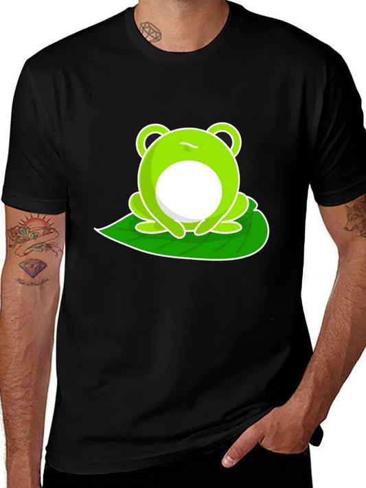 Funny Frog Graphic Tee - Black Cotton T-Shirt