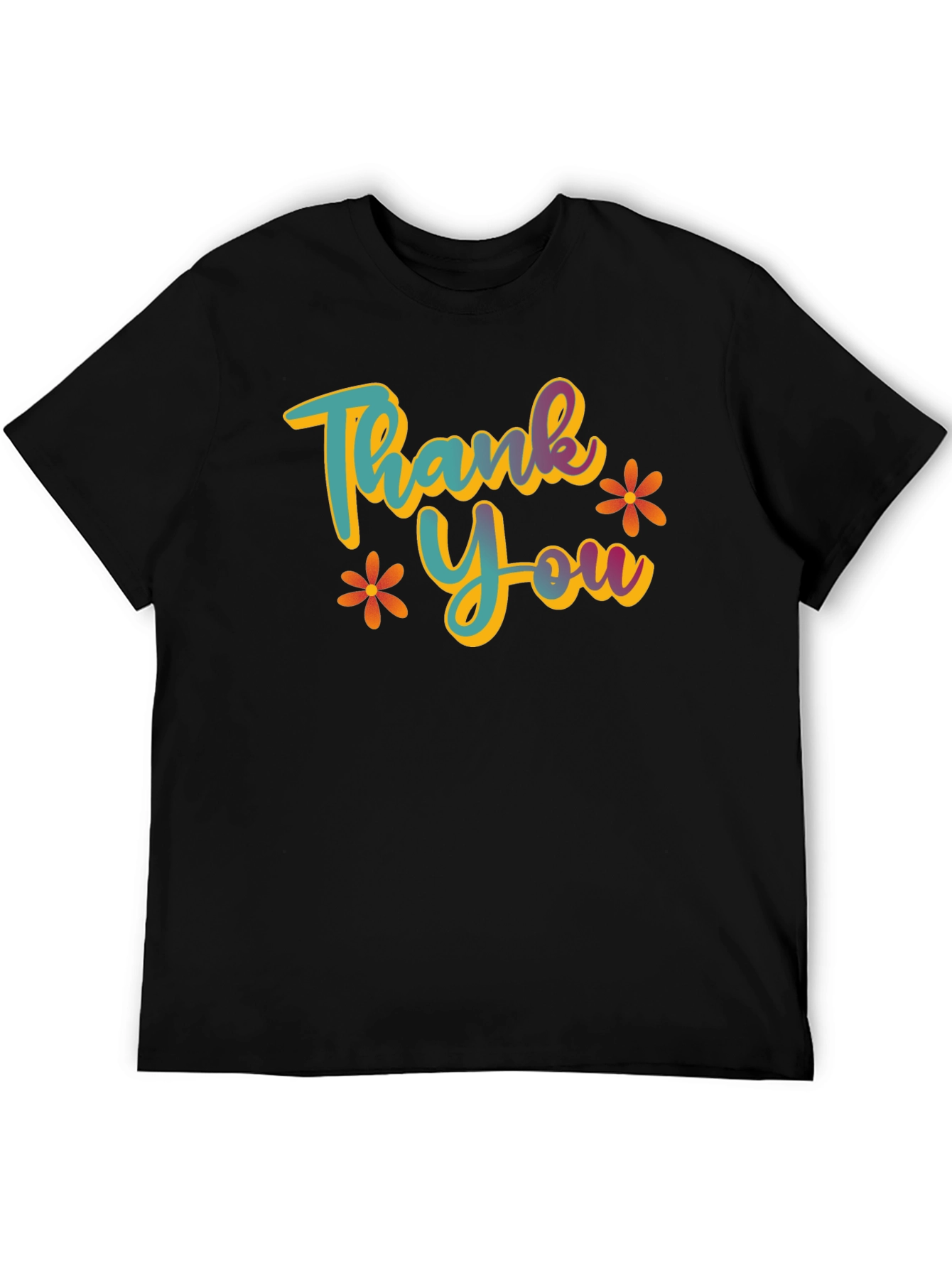 Thank You Graphic T-Shirt - Casual Black Tee