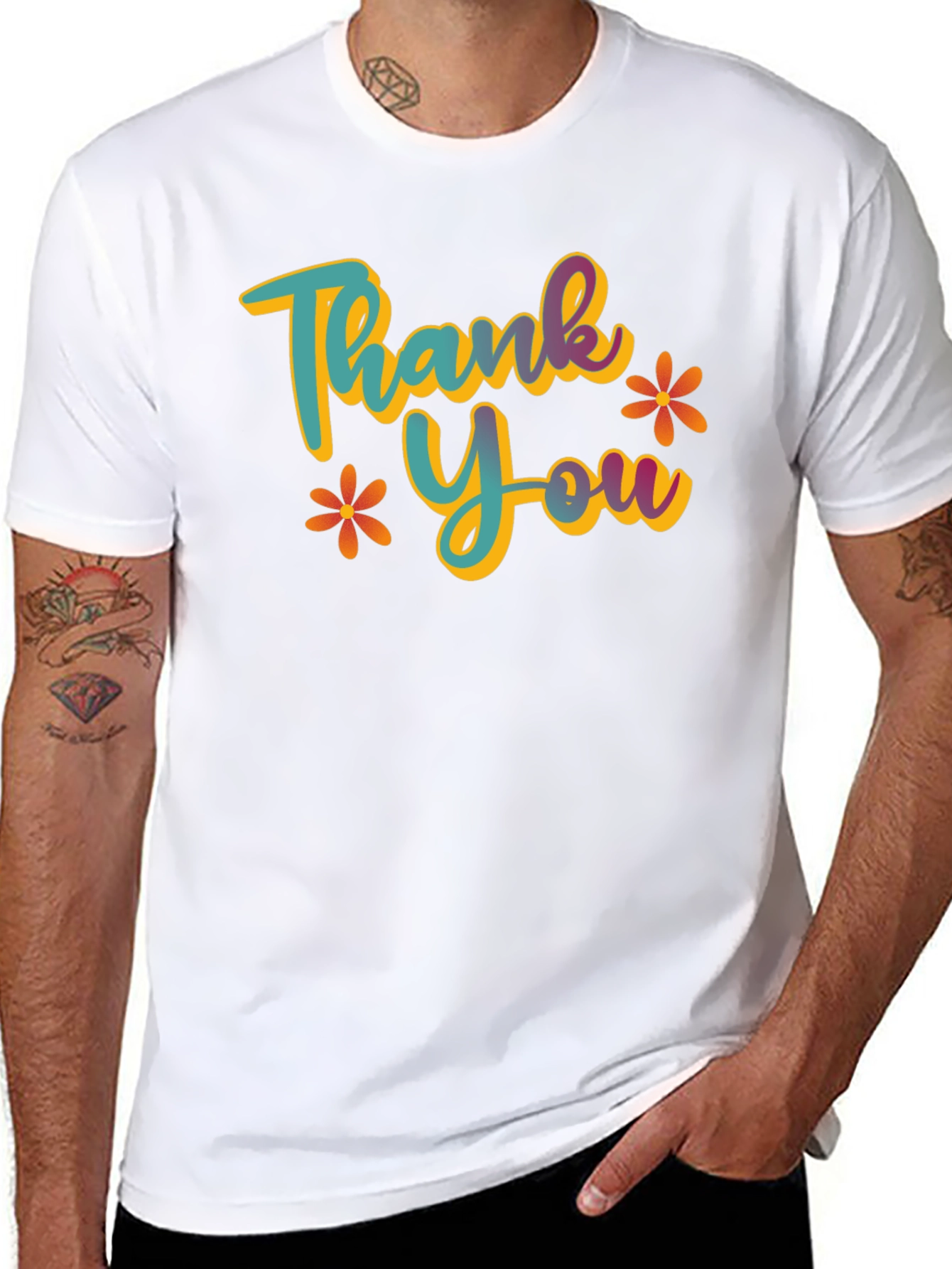 Thank You Graphic T-Shirt - Casual Black Tee