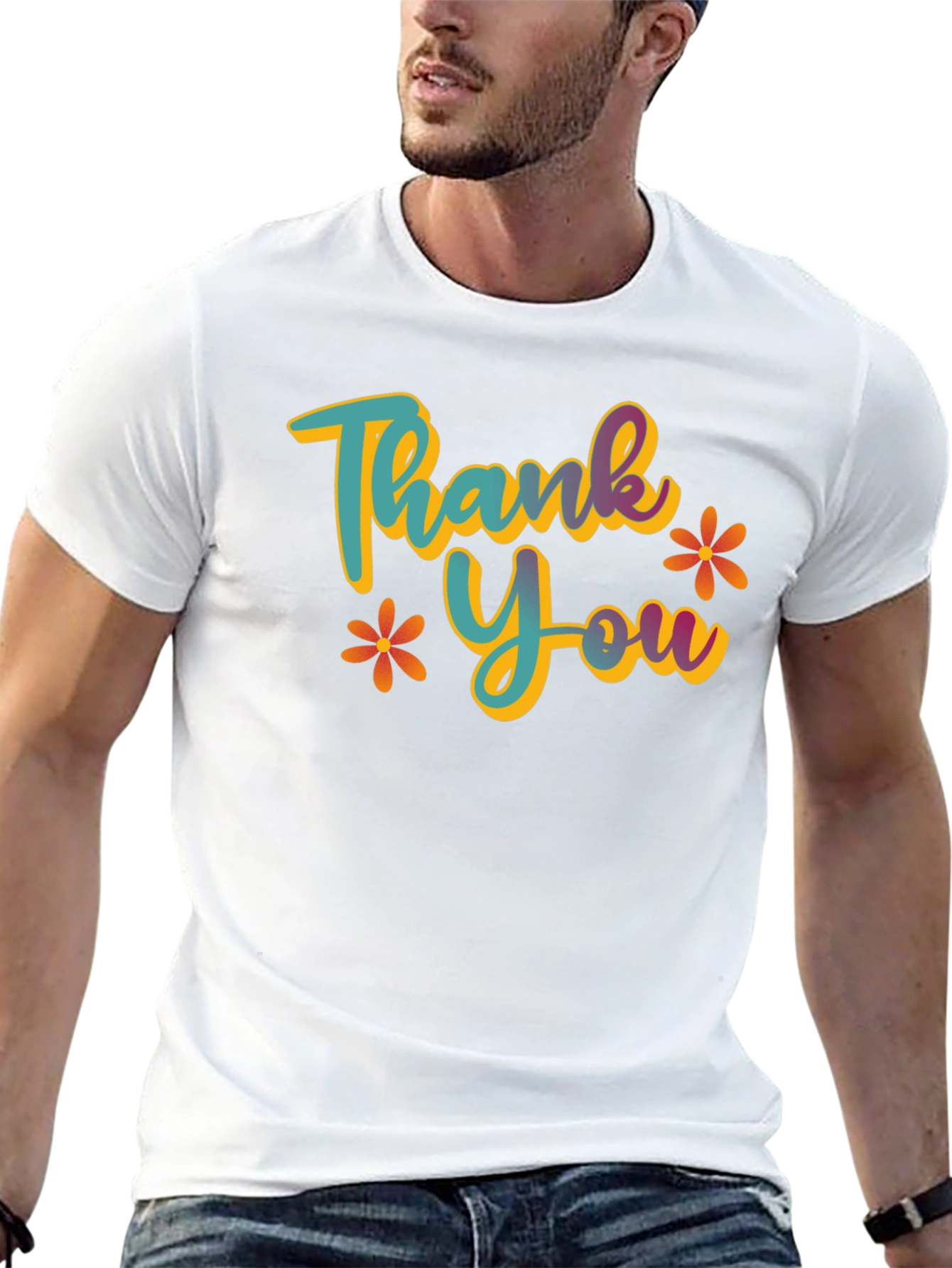 Thank You Graphic T-Shirt - Casual Black Tee