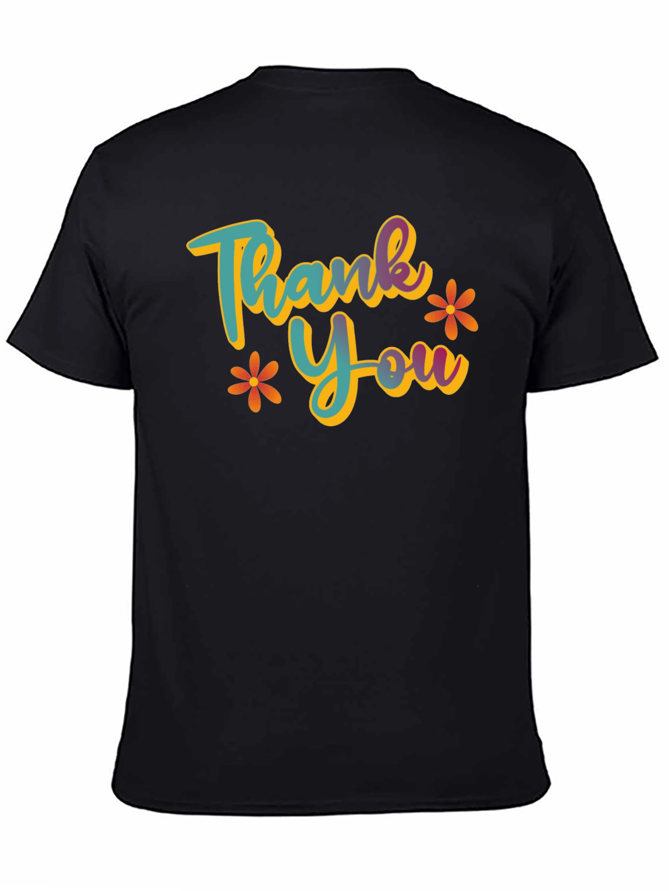 Thank You Graphic T-Shirt - Casual Black Tee