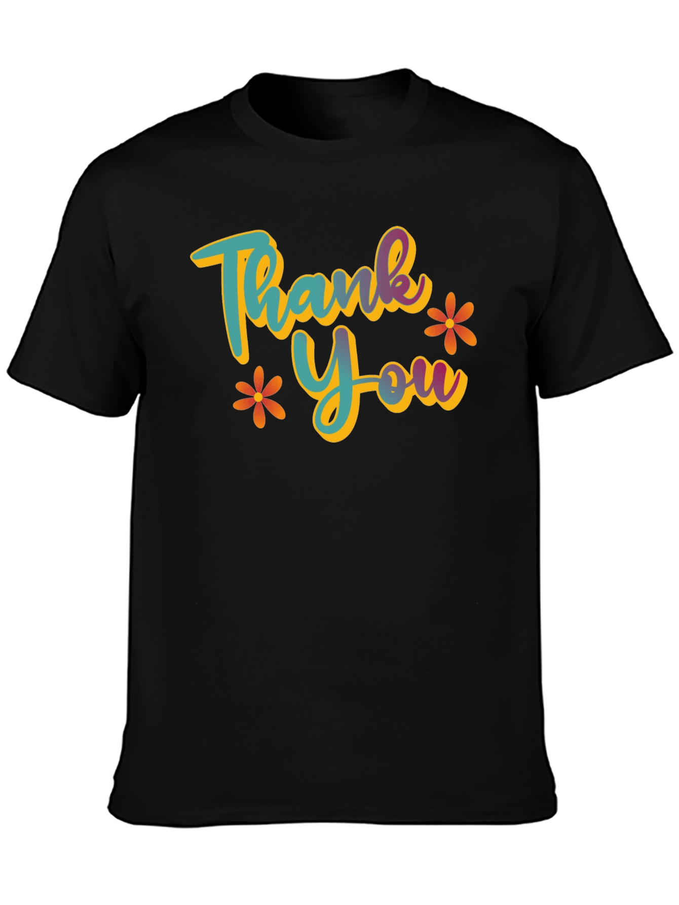 Thank You Graphic T-Shirt - Casual Black Tee
