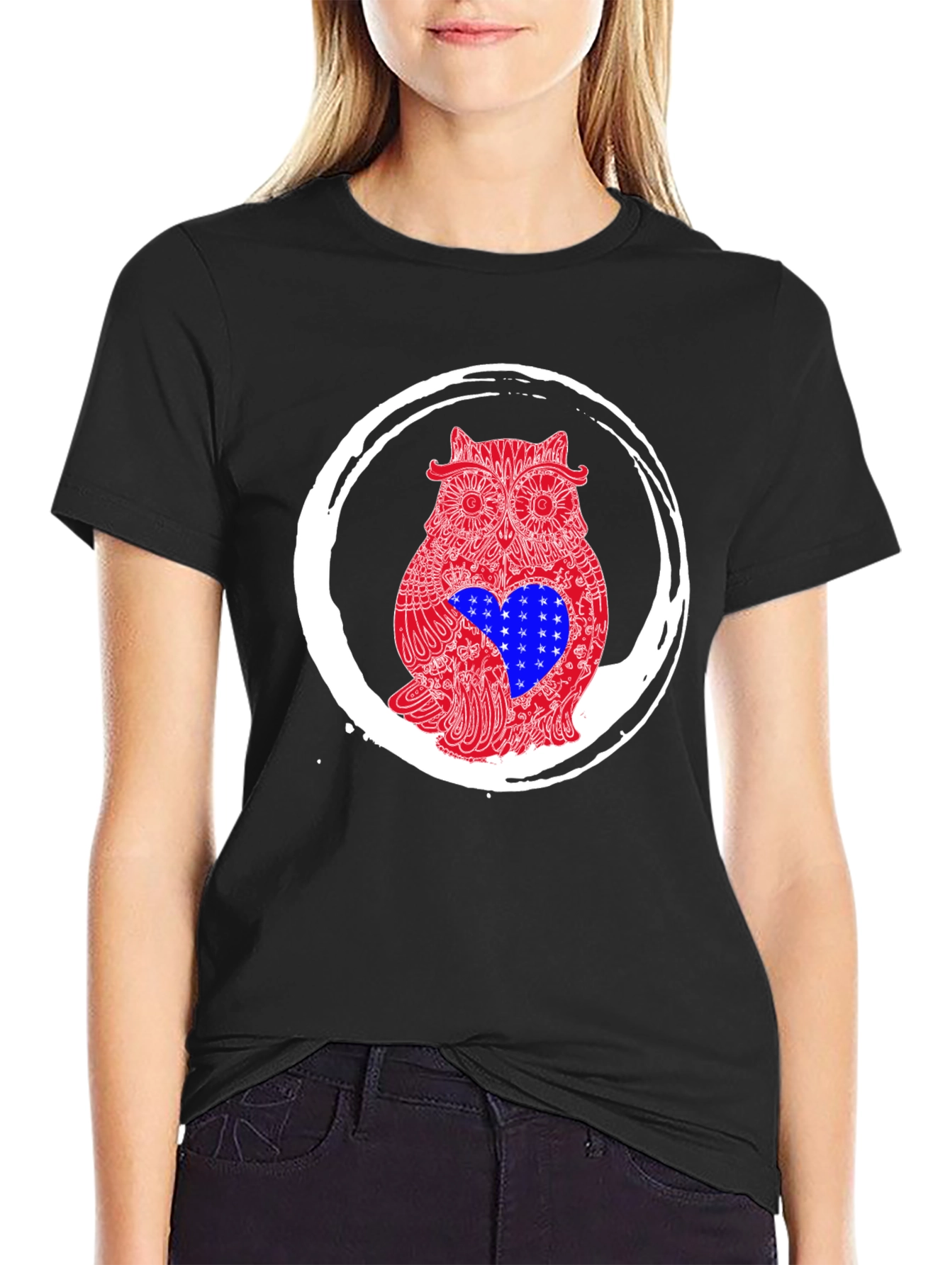 Owl USA Heart Graphic Tee