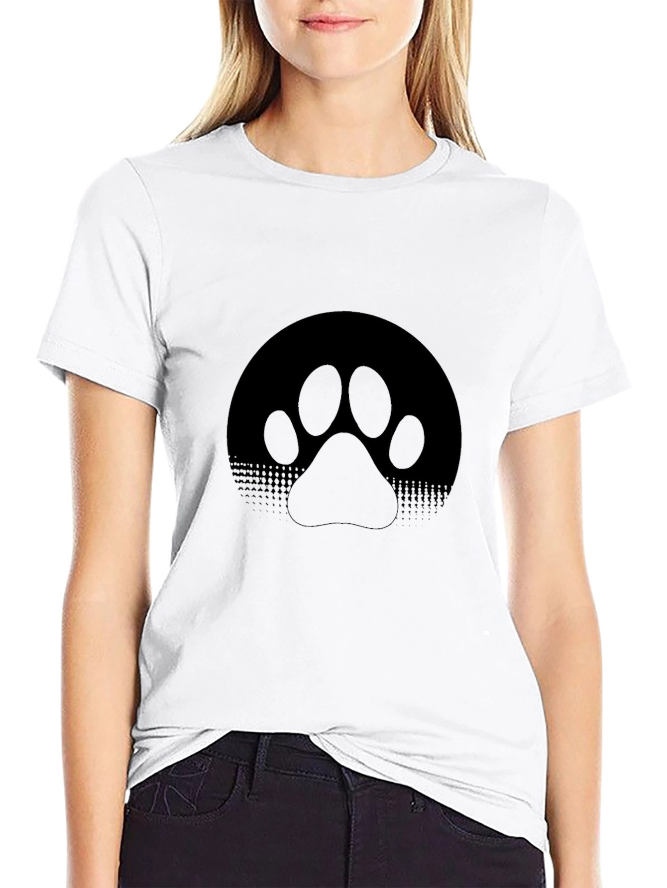 Paw Print Graphic Tee - Mens Black T-Shirt