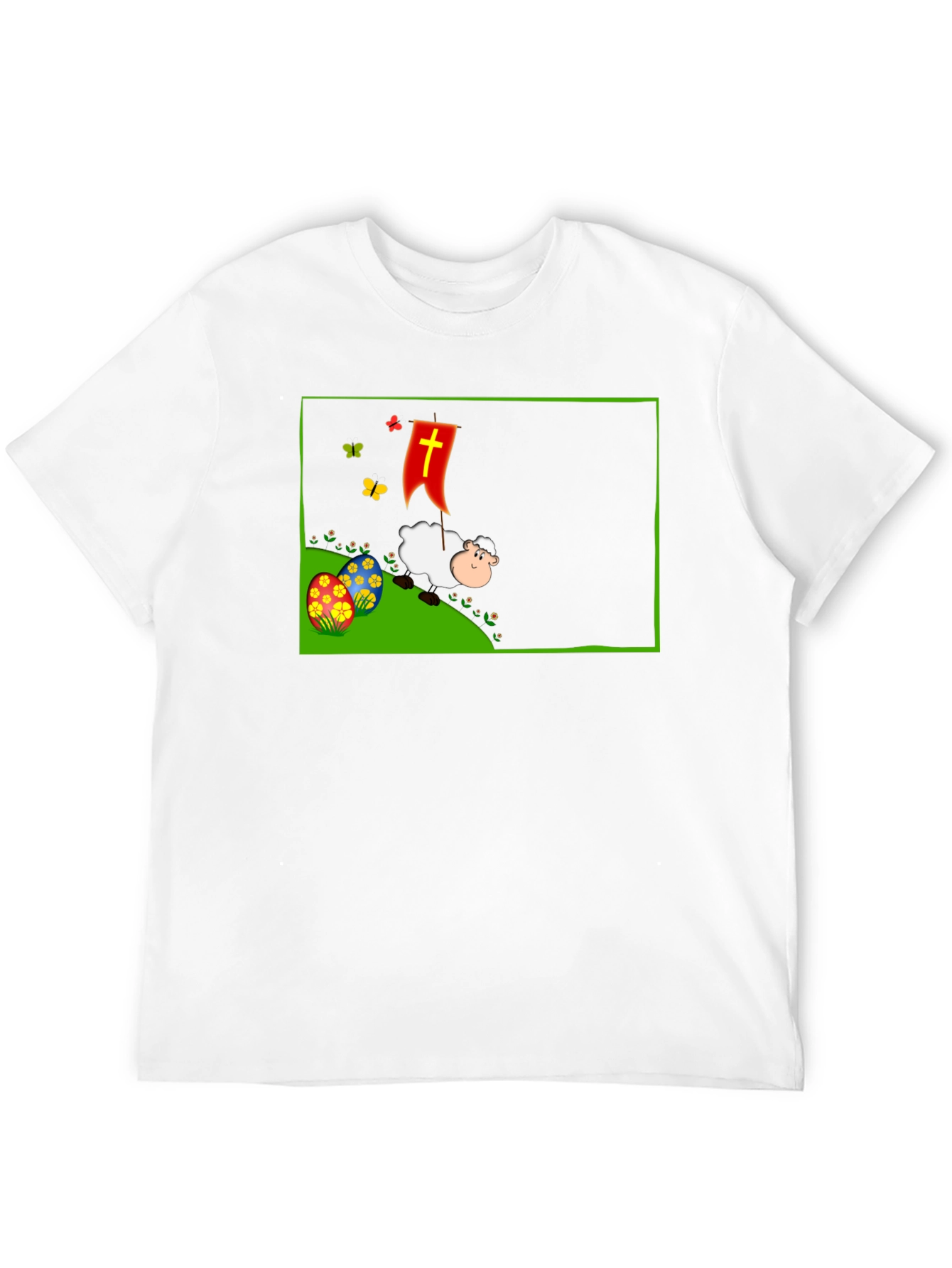 Easter Sheep Graphic T-Shirt - Black