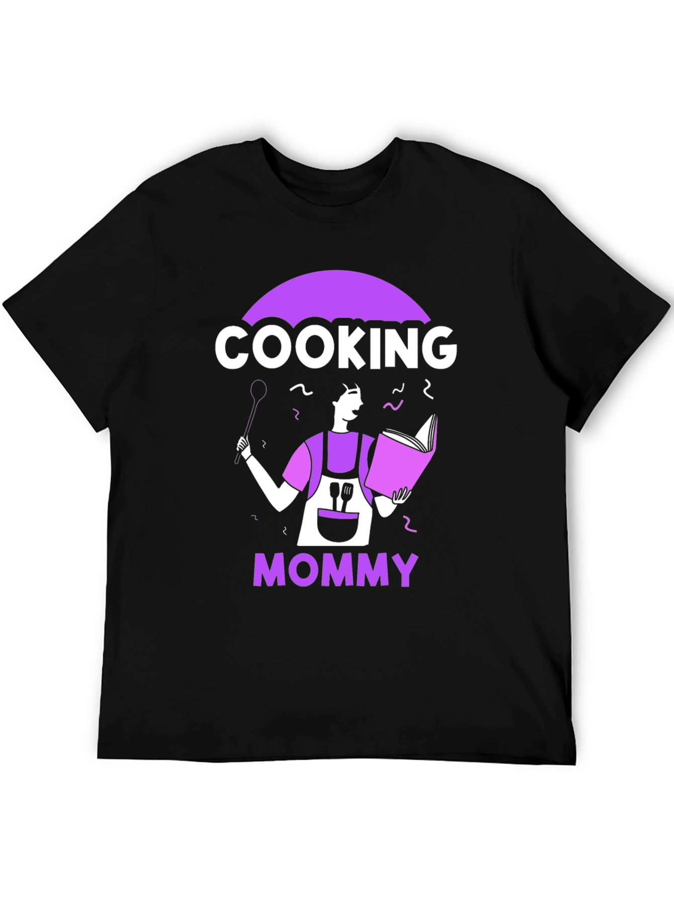 Cooking Mommy Graphic T-Shirt - Black Casual Tee