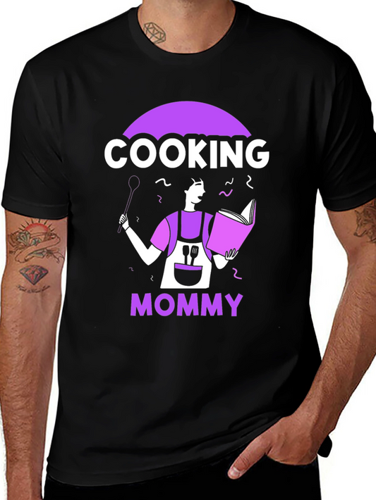 Cooking Mommy Graphic T-Shirt - Black Casual Tee