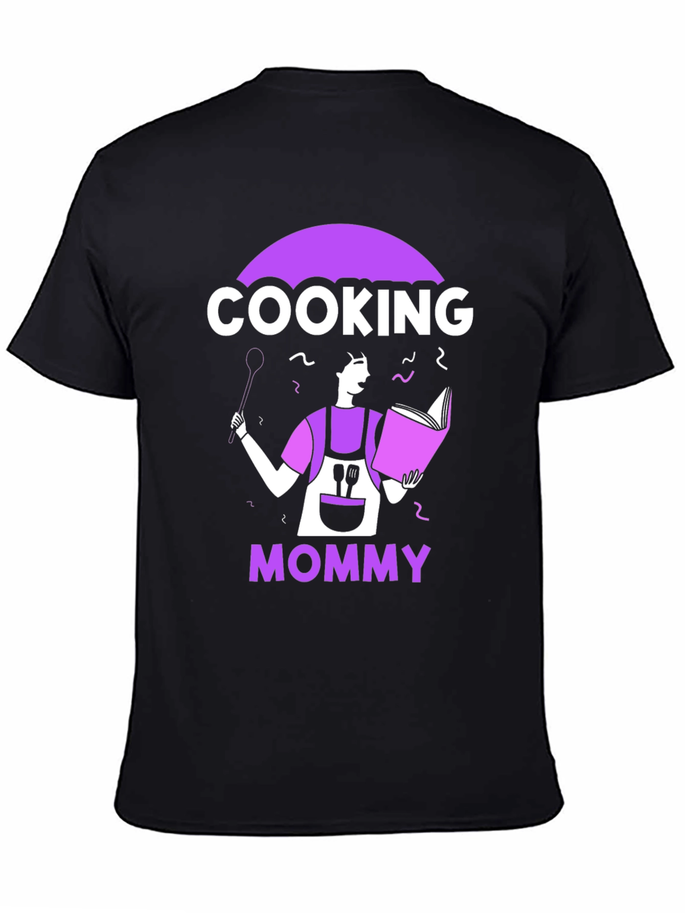 Cooking Mommy Graphic T-Shirt - Black Casual Tee