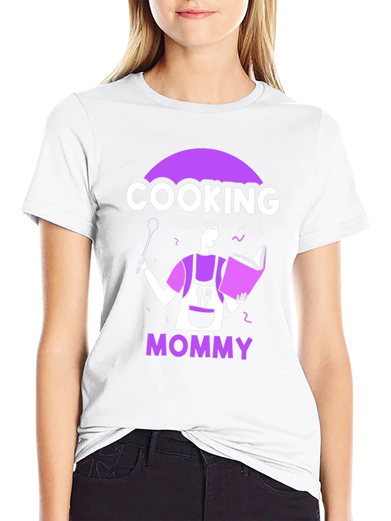 Cooking Mommy Graphic T-Shirt - Black Casual Tee