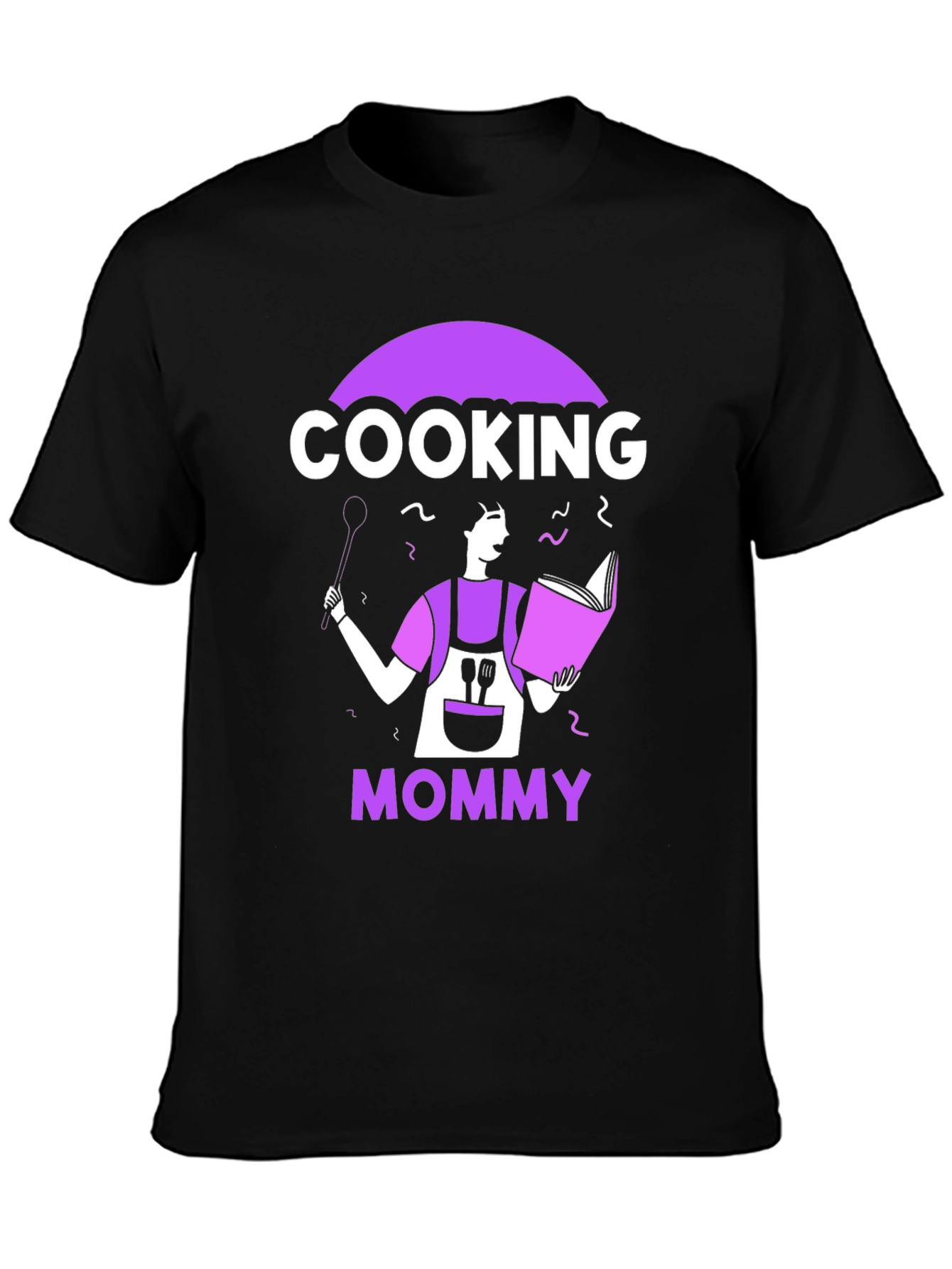 Cooking Mommy Graphic T-Shirt - Black Casual Tee
