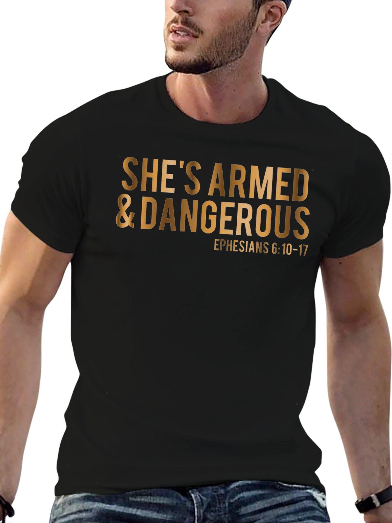 Shes Armed & Dangerous T-Shirt: Christian Apparel