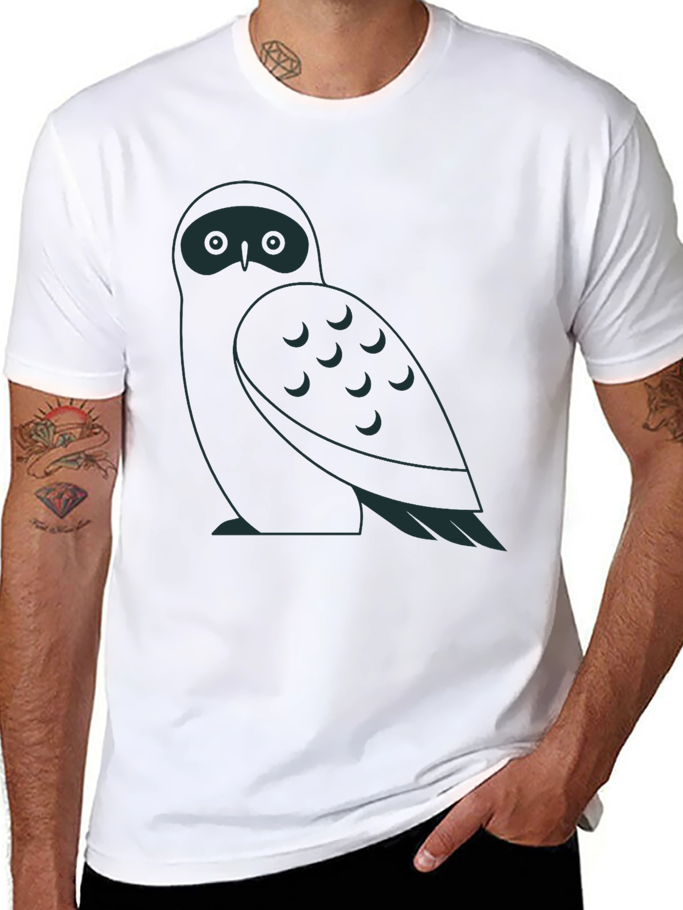 Owl Graphic Black T-Shirt
