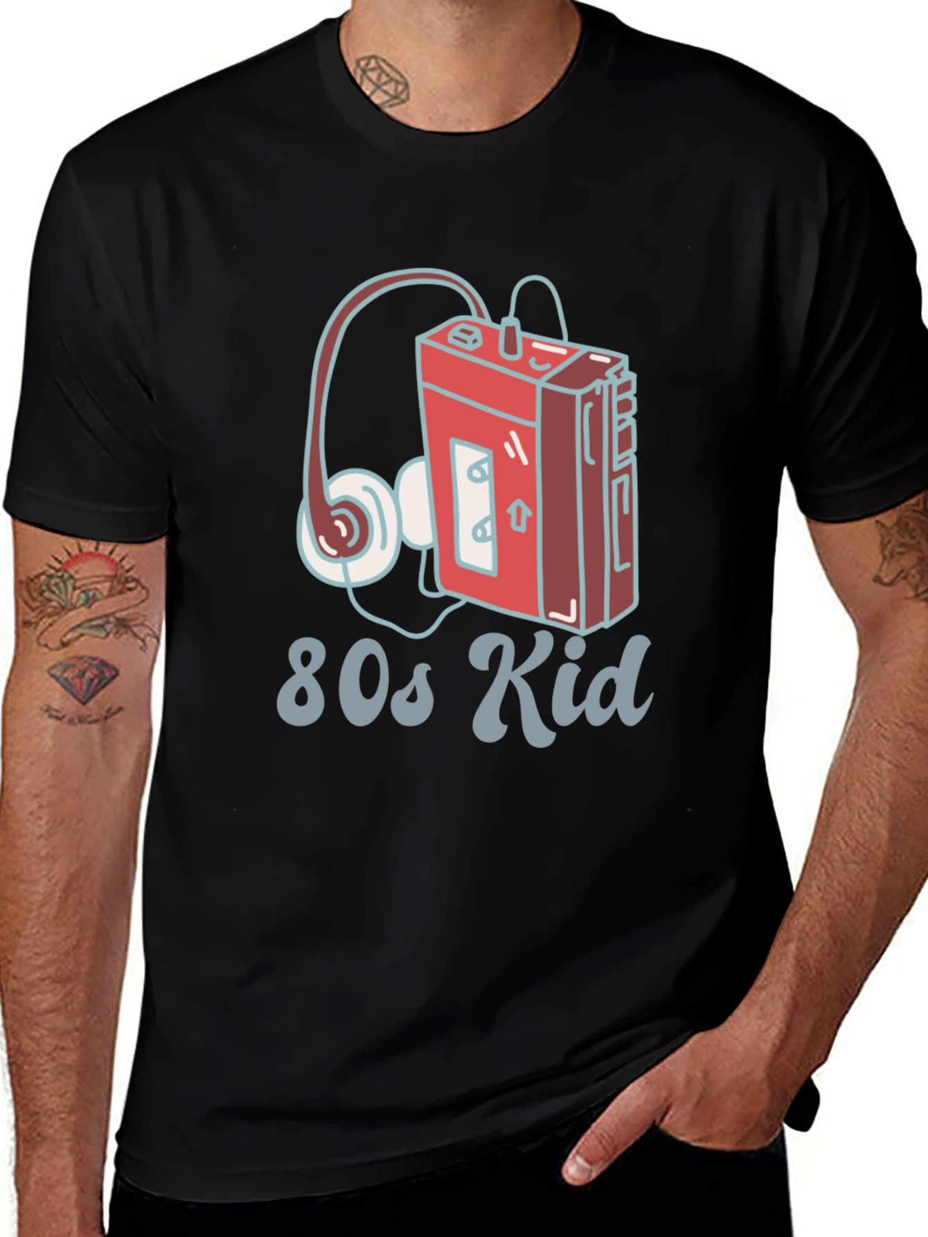 80s Kid Retro Cassette Player Graphic T-Shirt