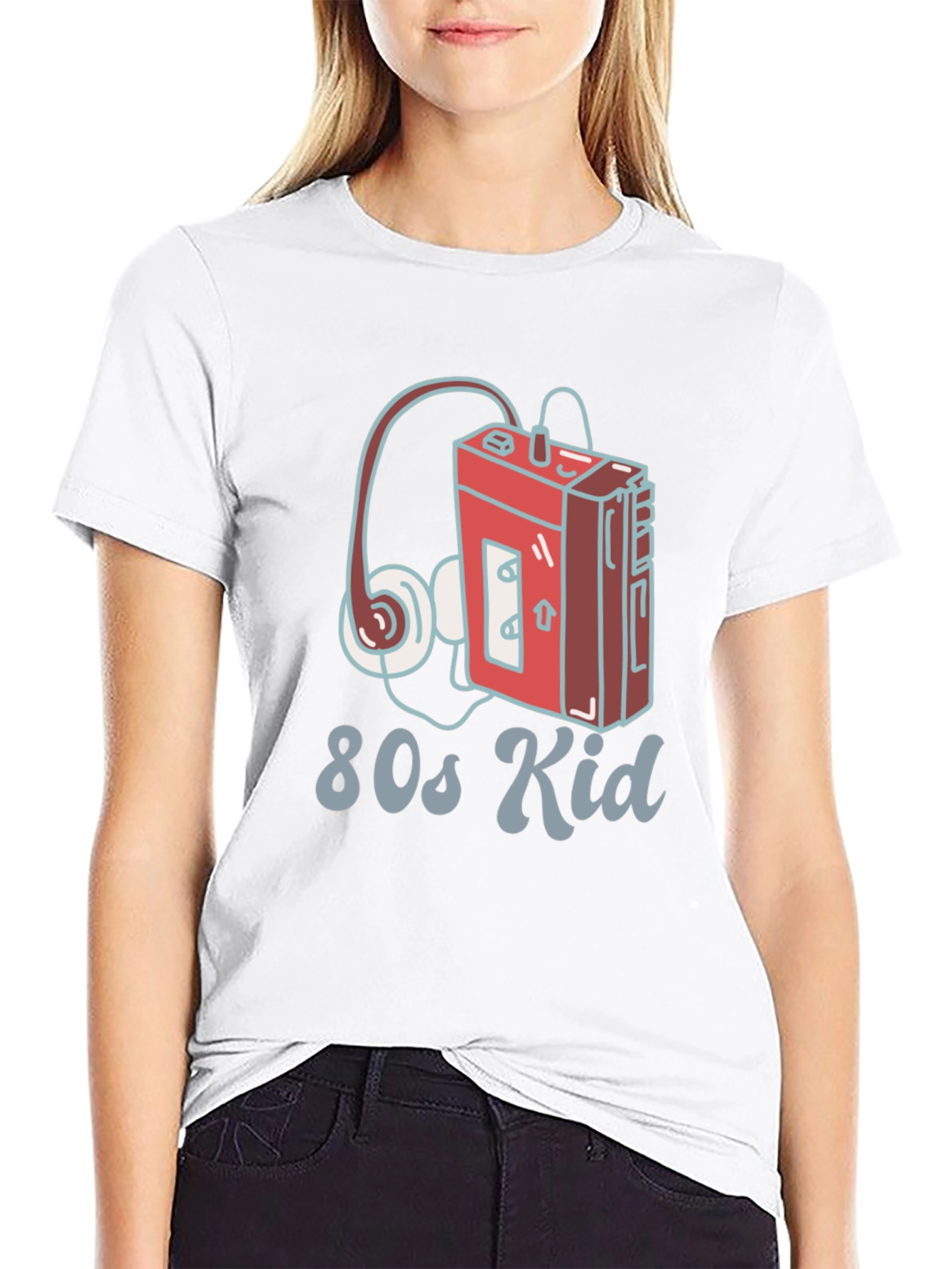 80s Kid Retro Cassette Player Graphic T-Shirt
