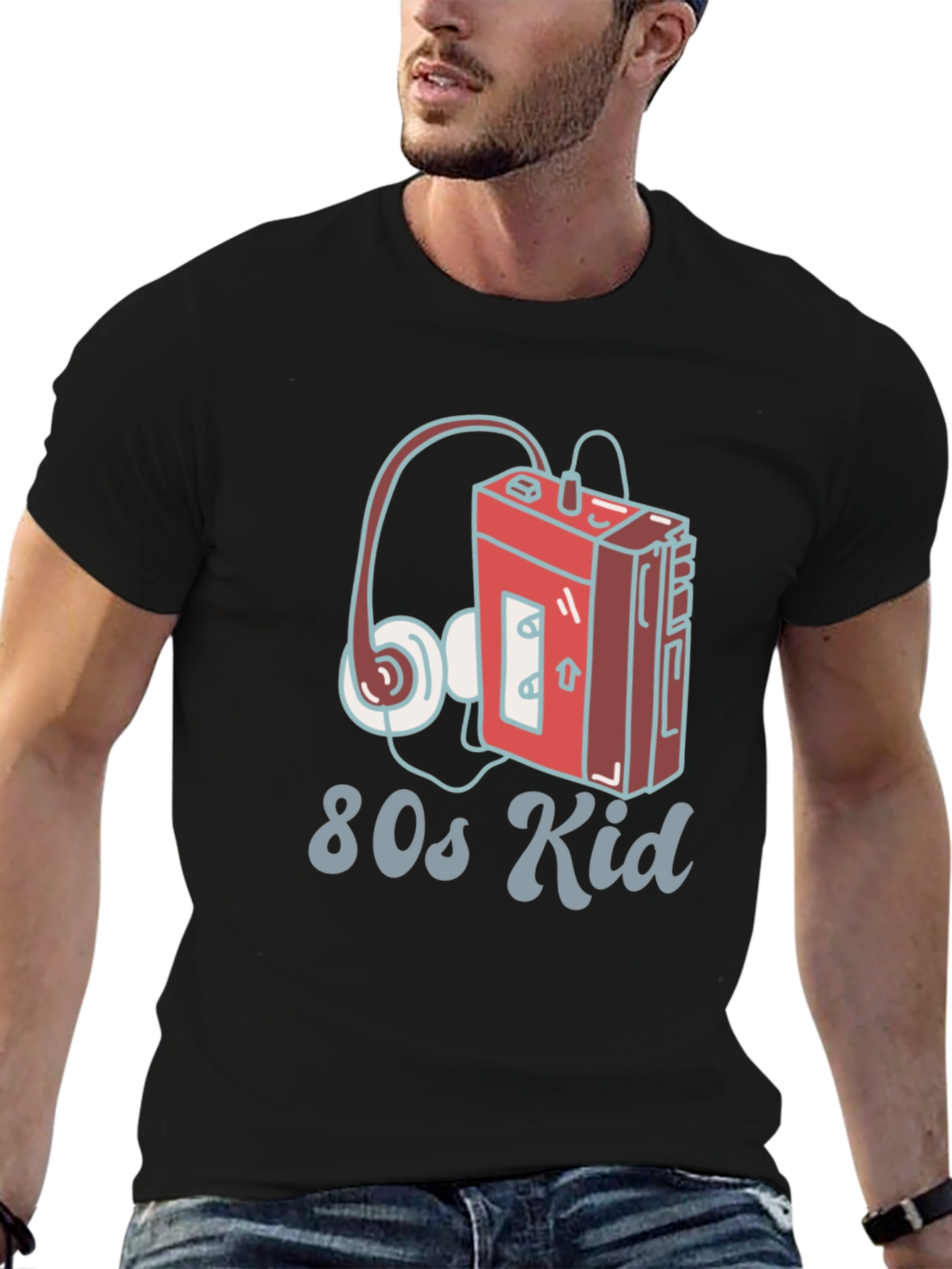80s Kid Retro Cassette Player Graphic T-Shirt