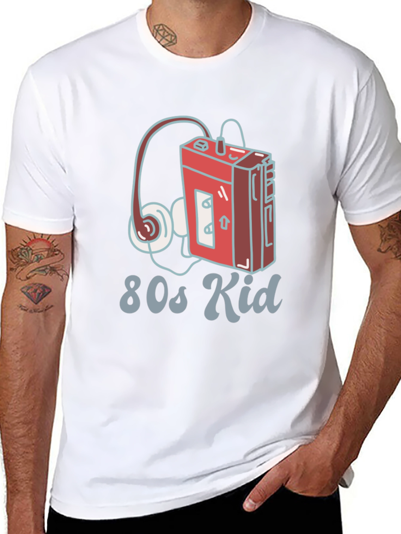 80s Kid Retro Cassette Player Graphic T-Shirt
