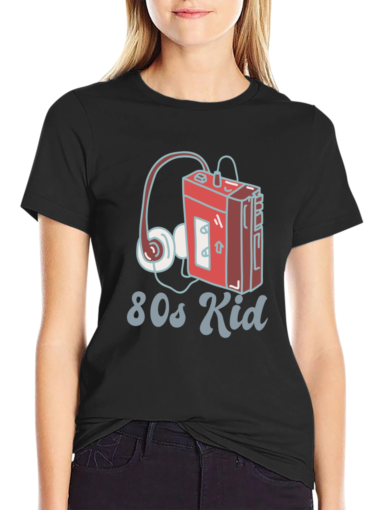 80s Kid Retro Cassette Player Graphic T-Shirt