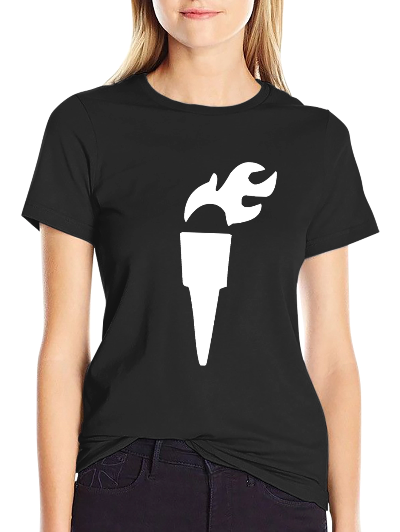 Torch Graphic Tee - Black Cotton T-Shirt