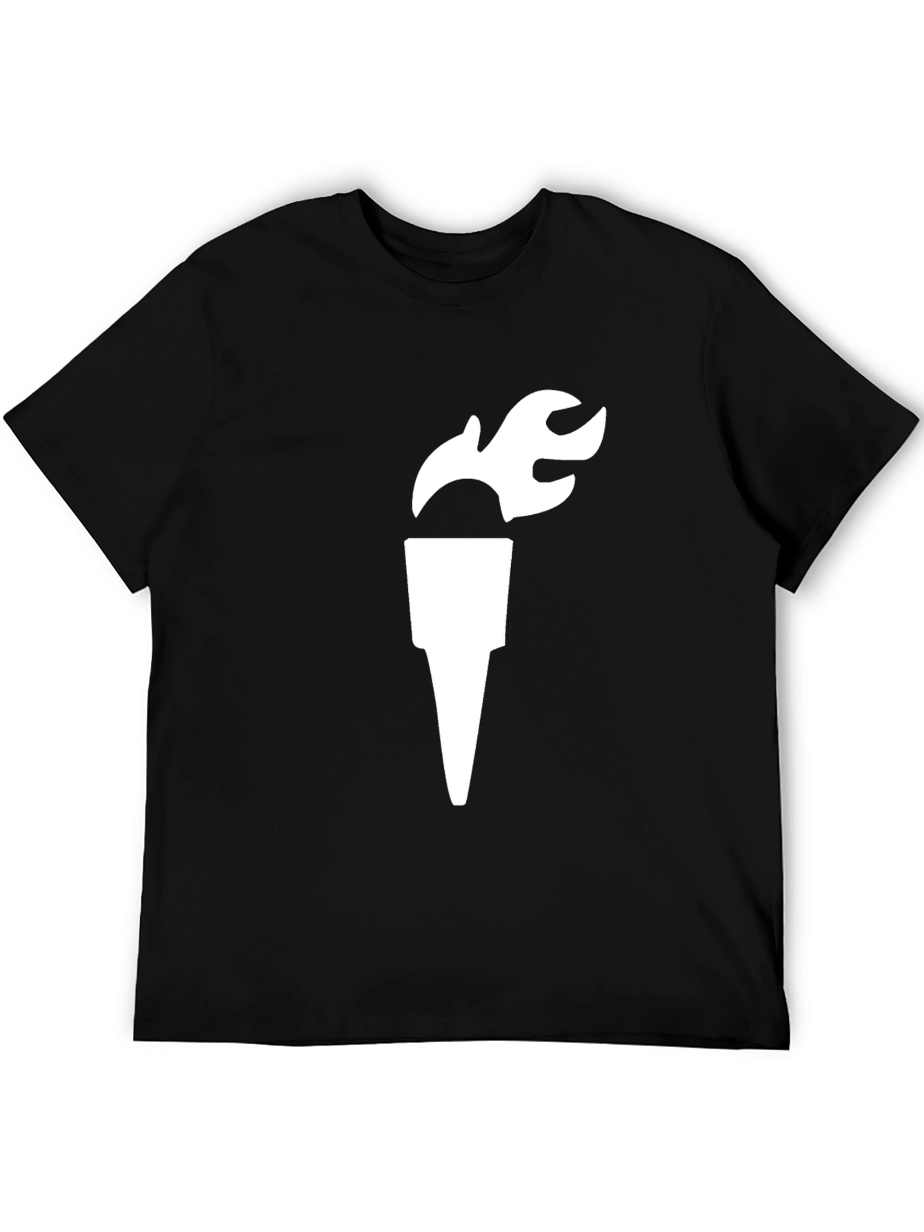 Torch Graphic Tee - Black Cotton T-Shirt