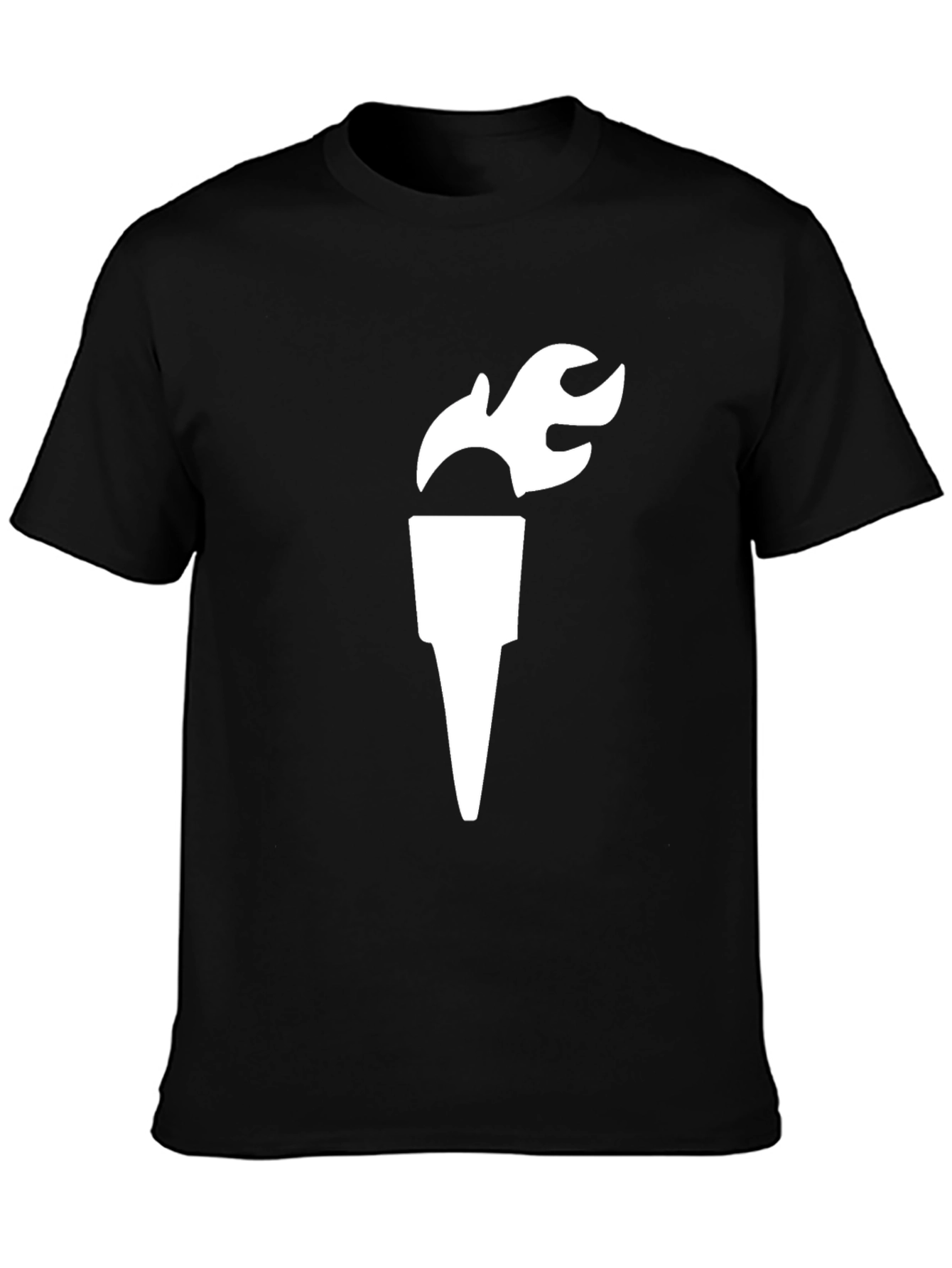Torch Graphic Tee - Black Cotton T-Shirt