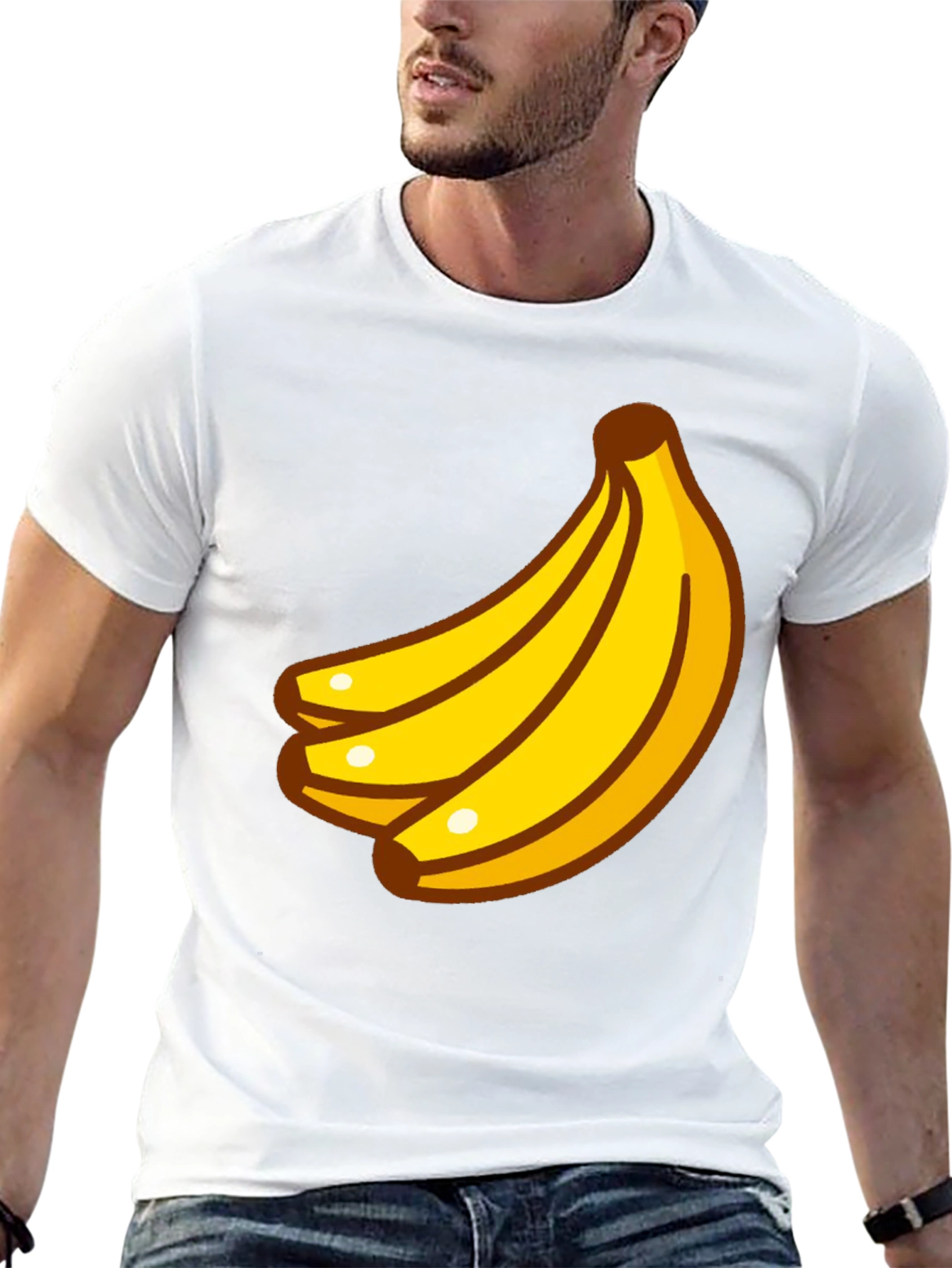 Banana Cartoon Graphic Black T-Shirt