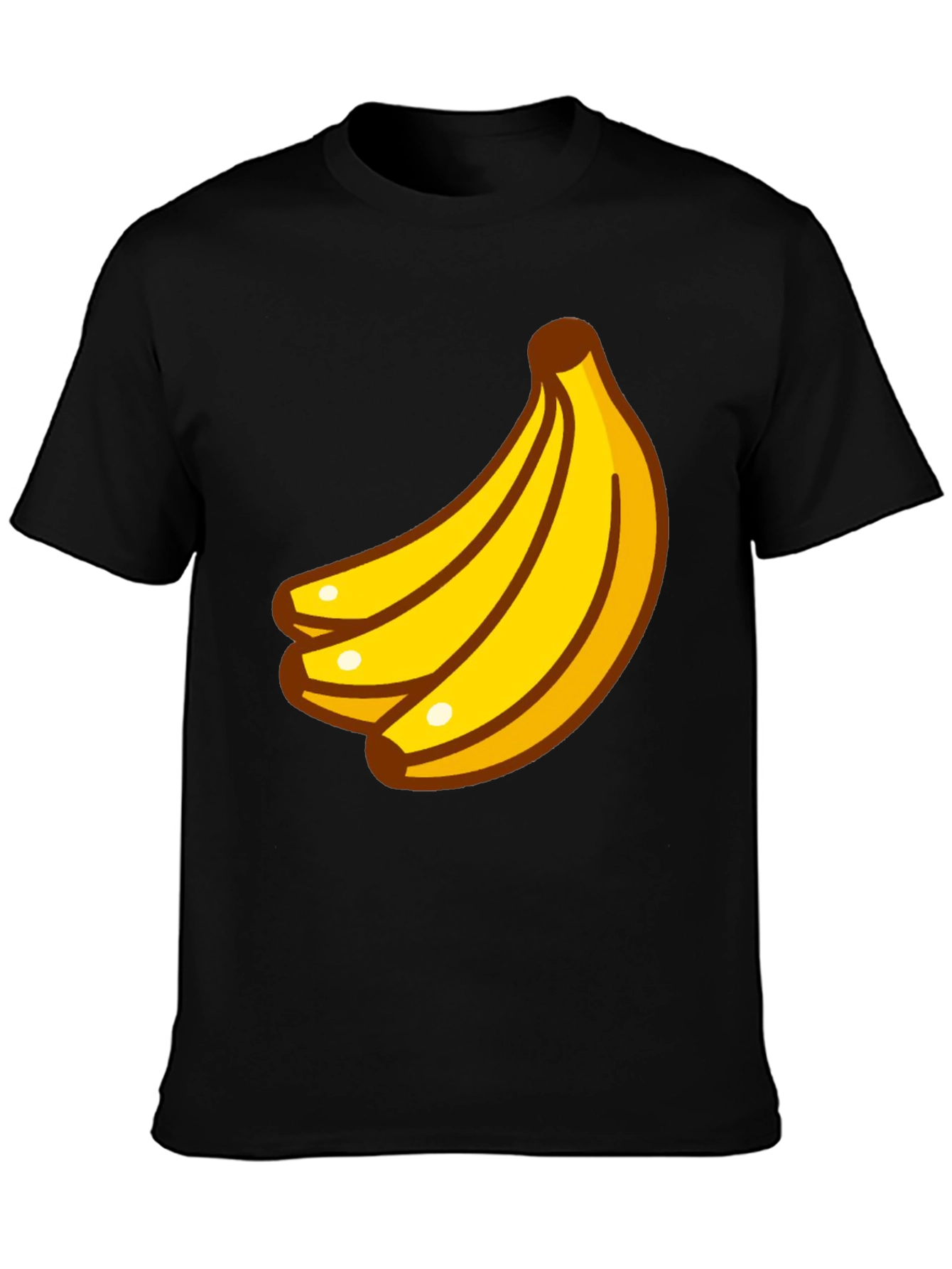 Banana Cartoon Graphic Black T-Shirt