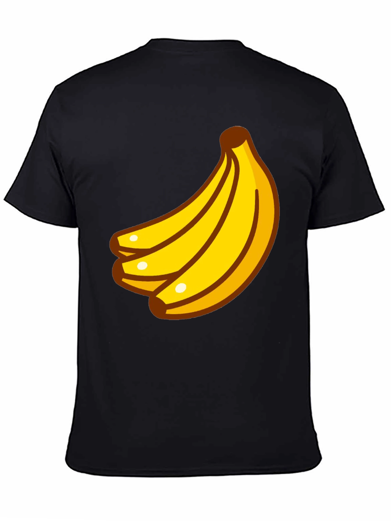 Banana Cartoon Graphic Black T-Shirt