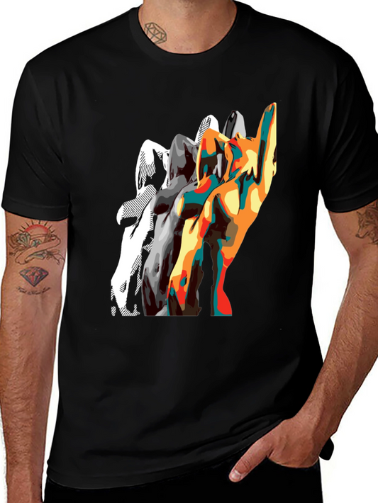 Abstract Silhouette Graphic Mens Black T-Shirt