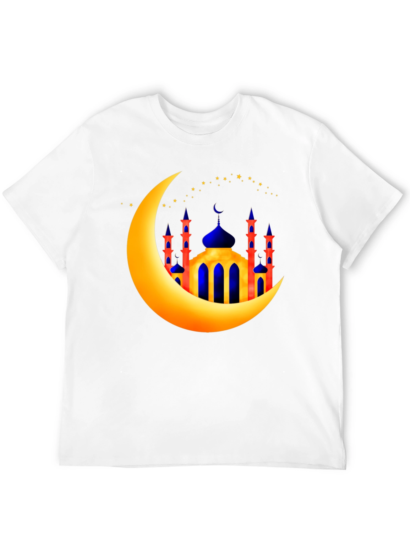 Ramadan Moon & Mosque Graphic Black T-Shirt