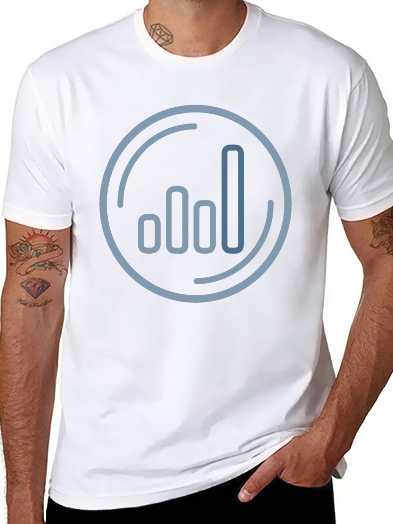 Modern Graph Design Black T-Shirt