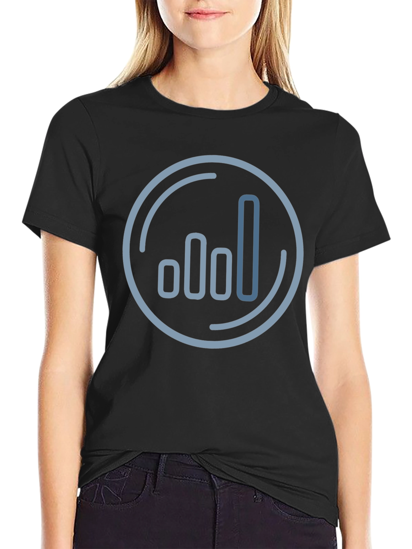 Modern Graph Design Black T-Shirt