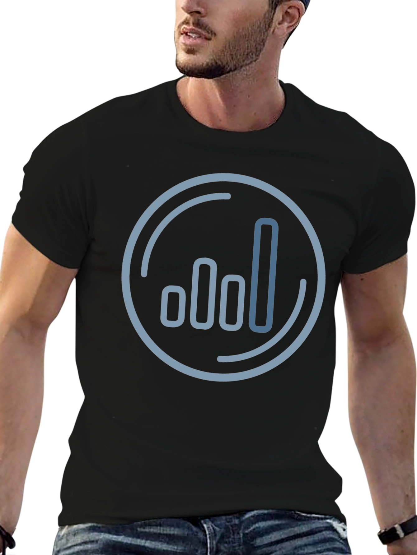 Modern Graph Design Black T-Shirt