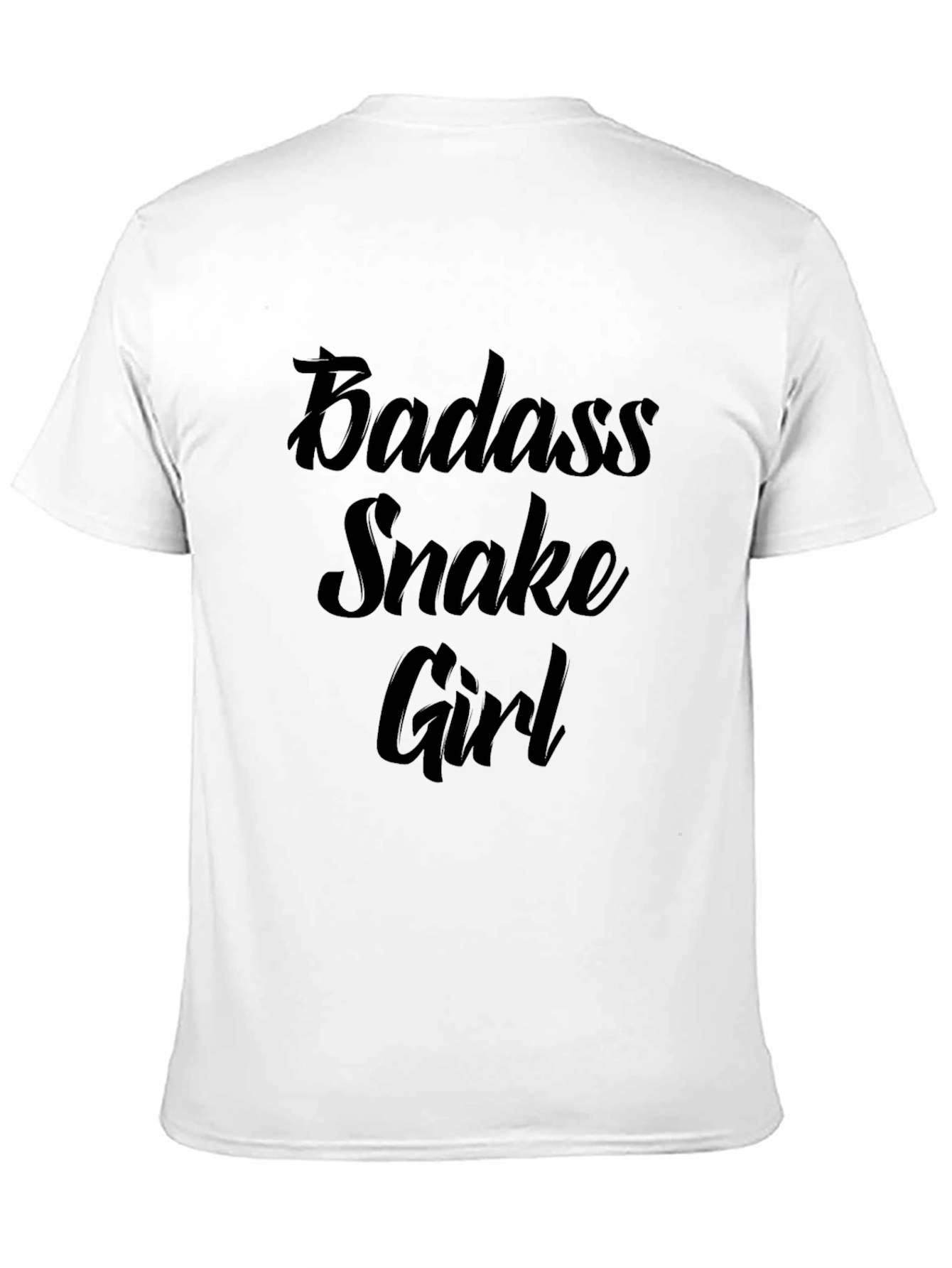 Badass Snake Girl Graphic Print Black T-Shirt