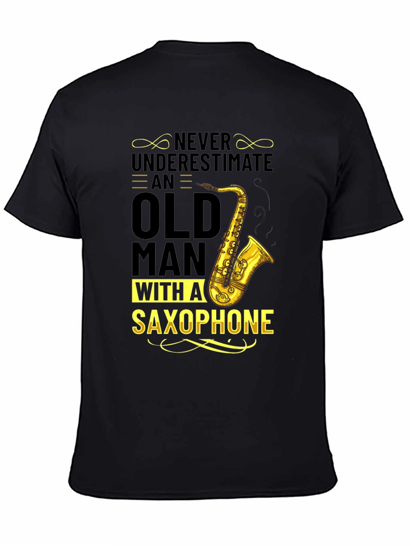 Never Underestimate Saxophone Old Man T-Shirt