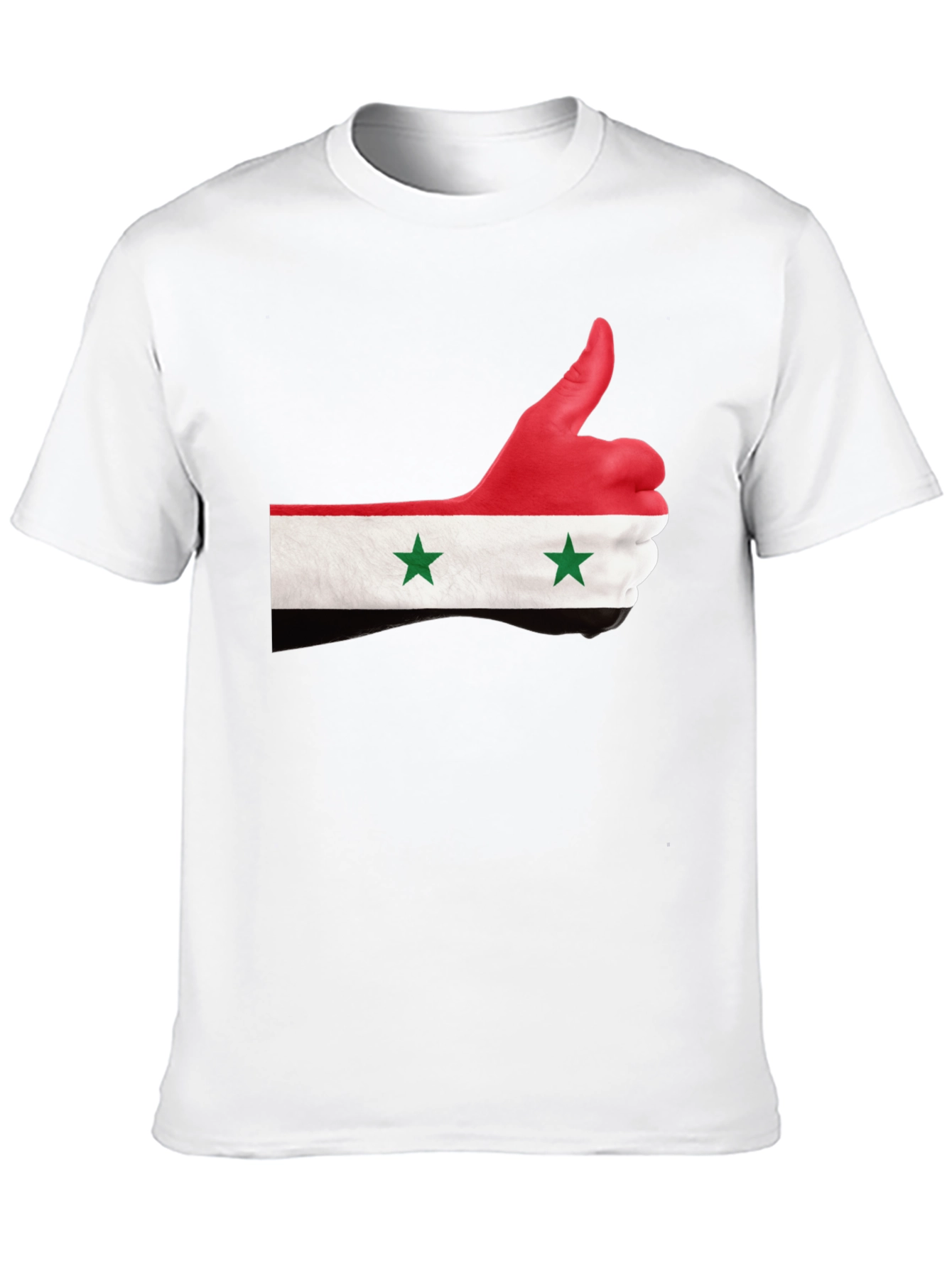 Syria Flag Thumbs Up Graphic Black T-Shirt