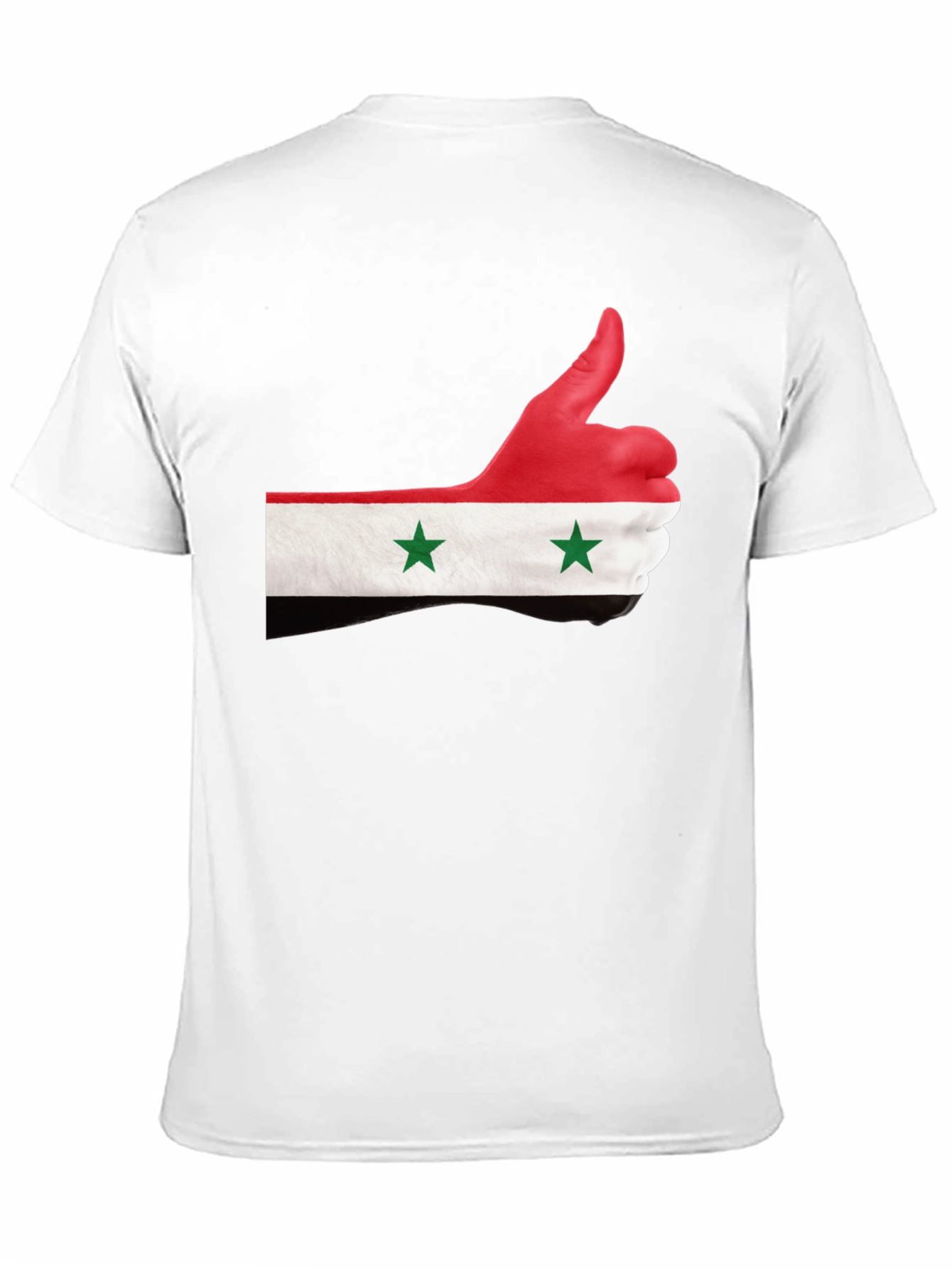 Syria Flag Thumbs Up Graphic Black T-Shirt