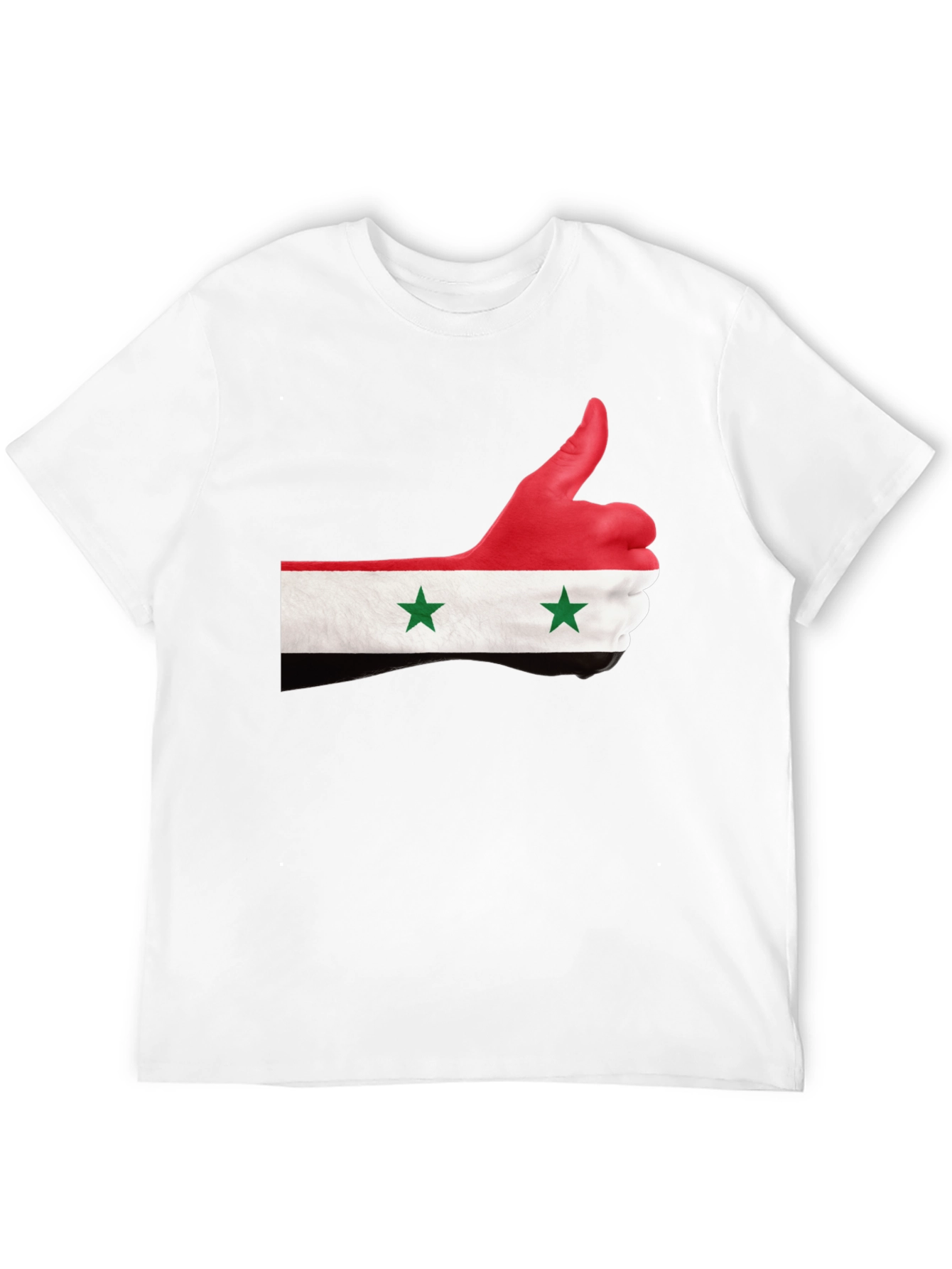 Syria Flag Thumbs Up Graphic Black T-Shirt