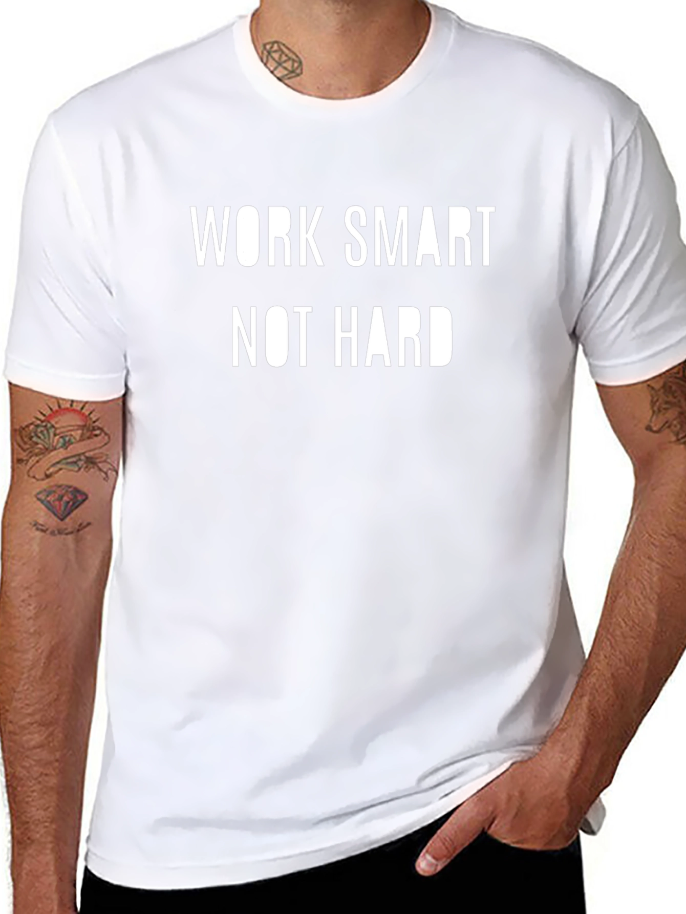 Work Smart Not Hard Black Cotton T-Shirt