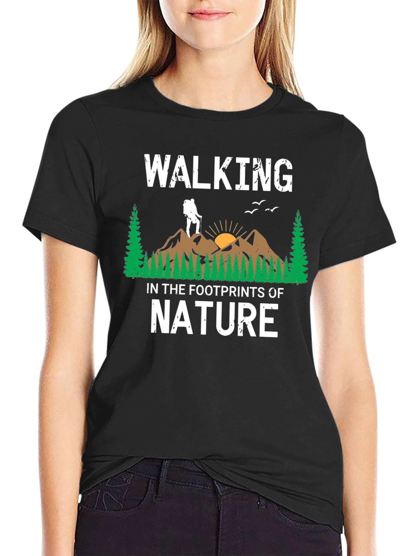 Walking in the Footprints of Nature Graphic T-Shirt