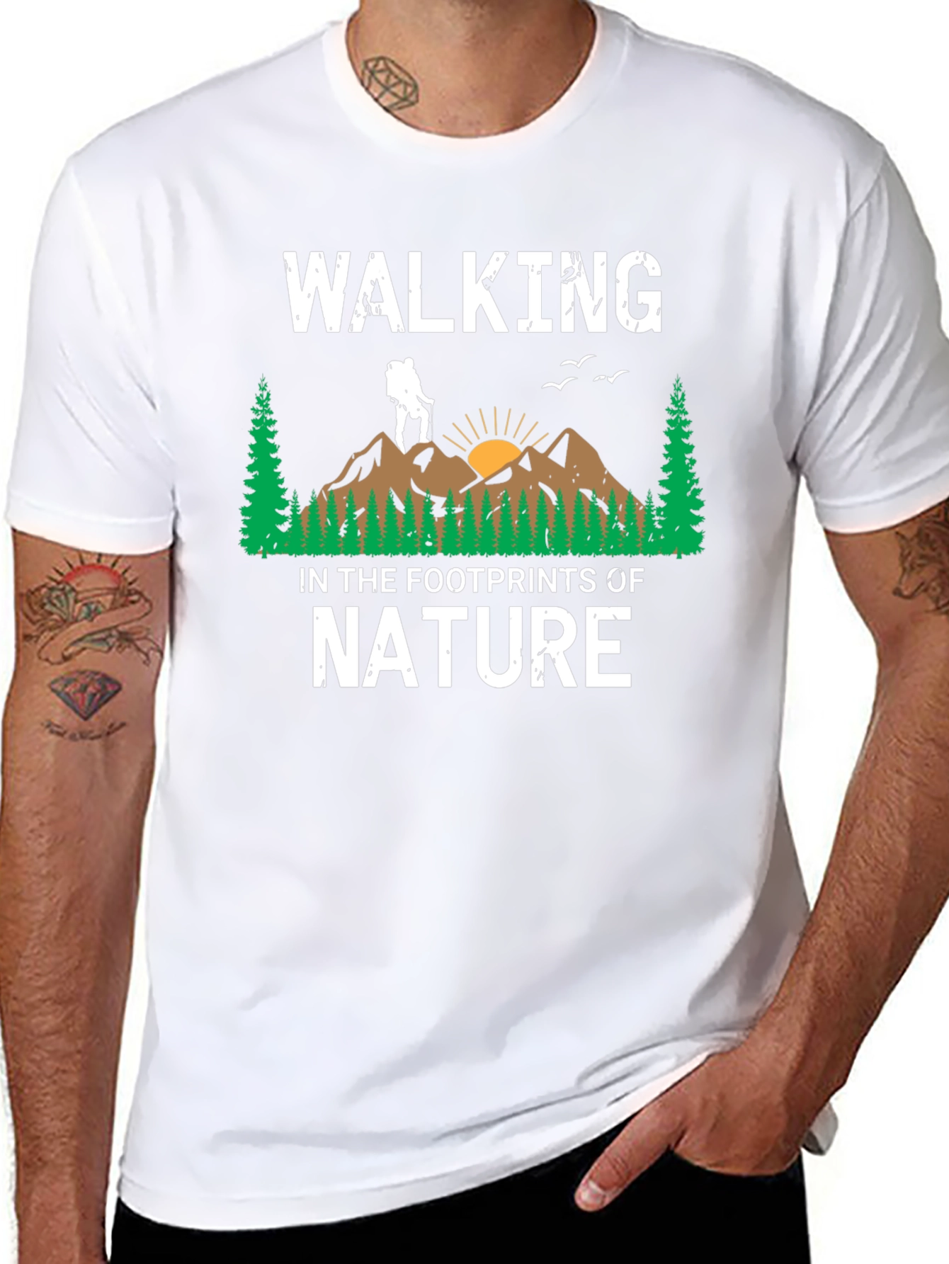 Walking in the Footprints of Nature Graphic T-Shirt