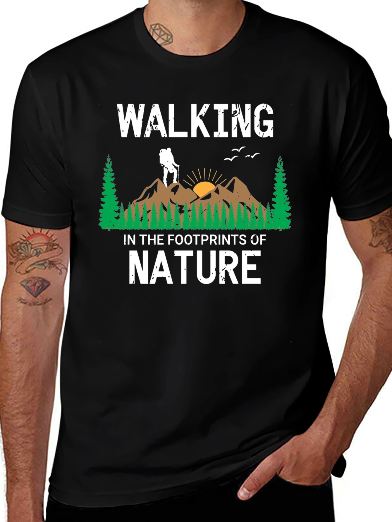 Walking in the Footprints of Nature Graphic T-Shirt